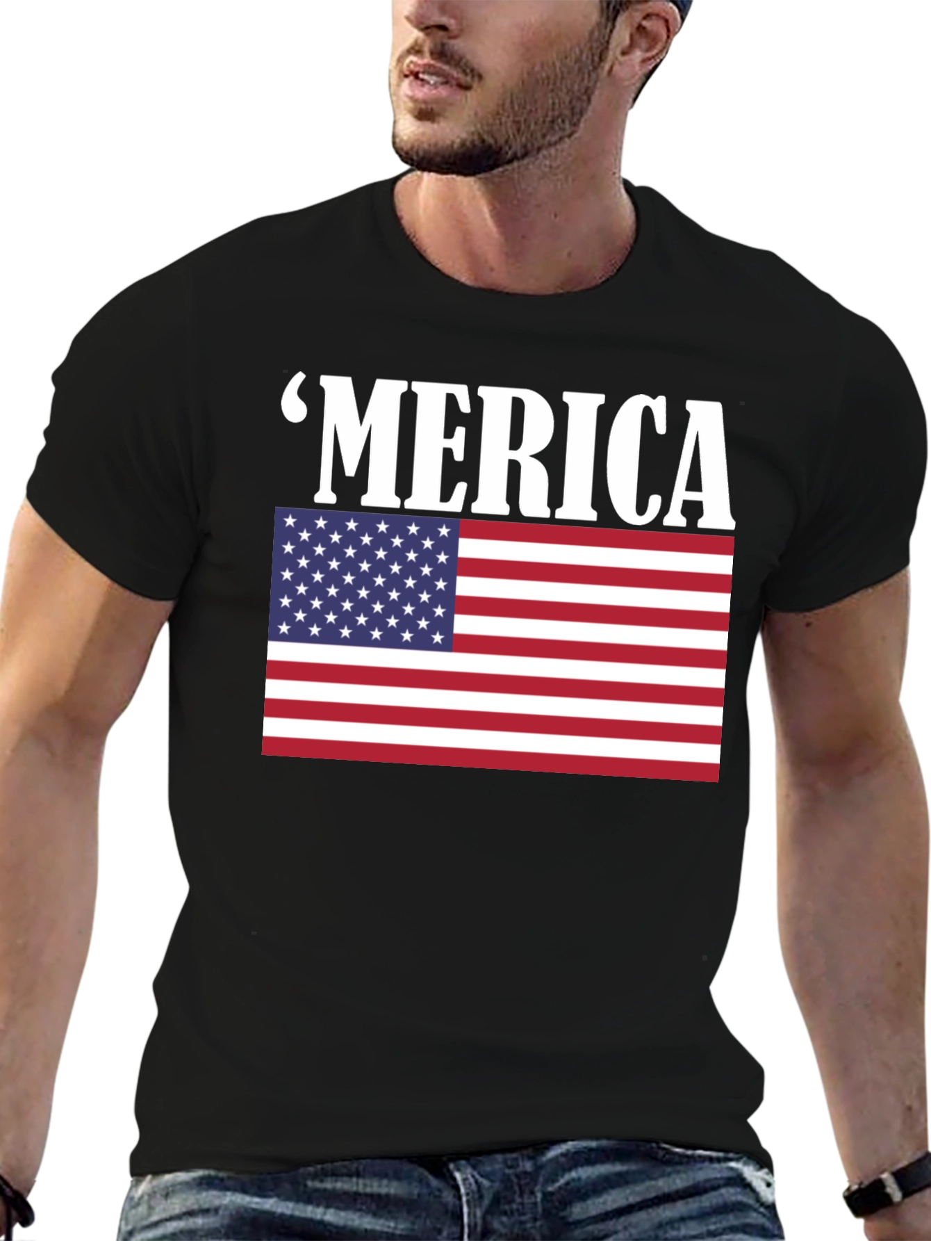 Patriotic Merica T-Shirt - American Flag Graphic Tee