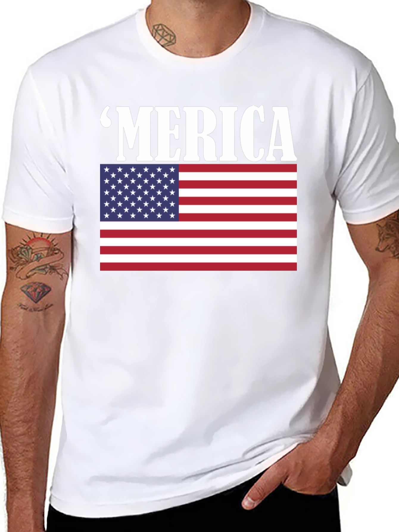 Patriotic Merica T-Shirt - American Flag Graphic Tee