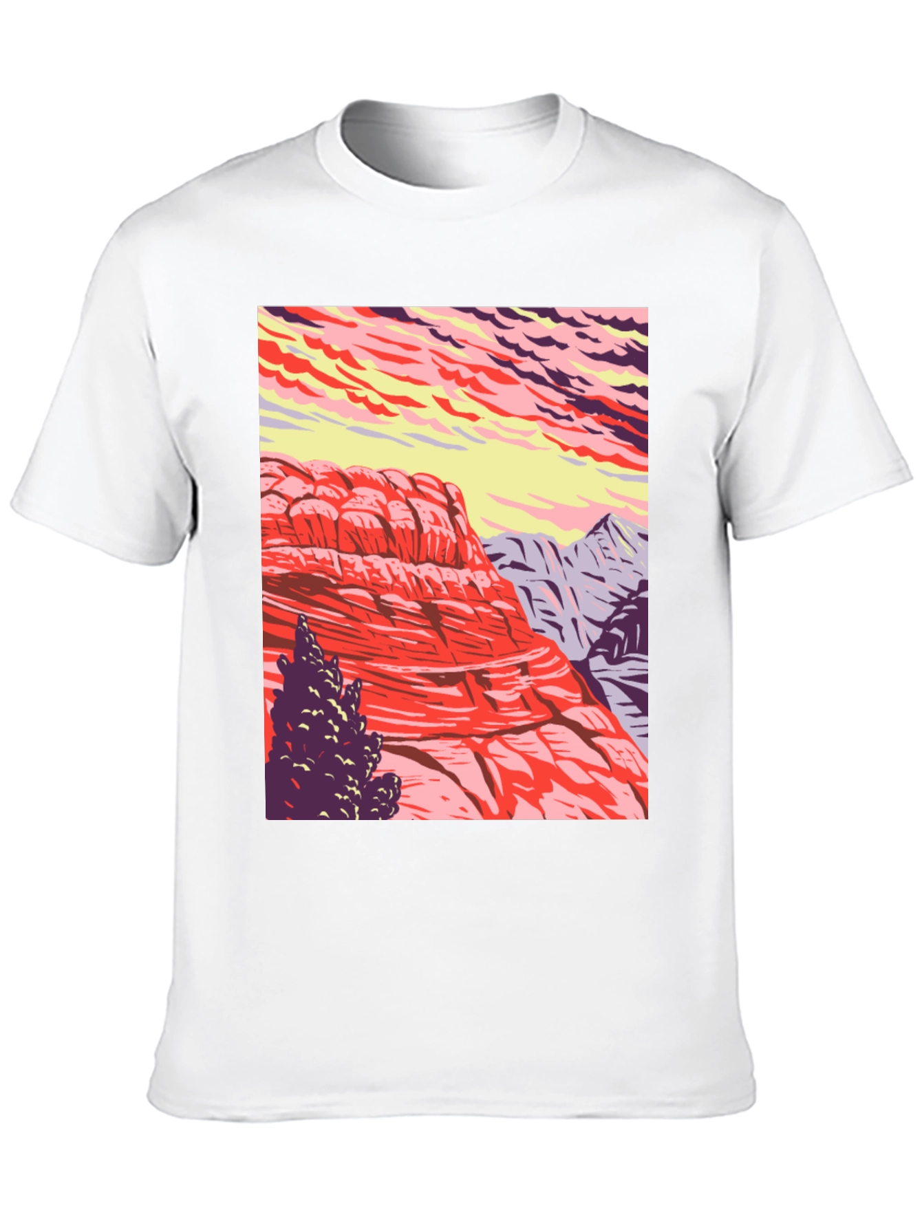 Mountain Landscape Graphic Tee - Nature Inspired Black T-Shirt