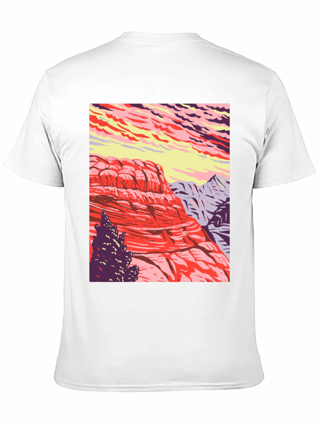 Mountain Landscape Graphic Tee - Nature Inspired Black T-Shirt
