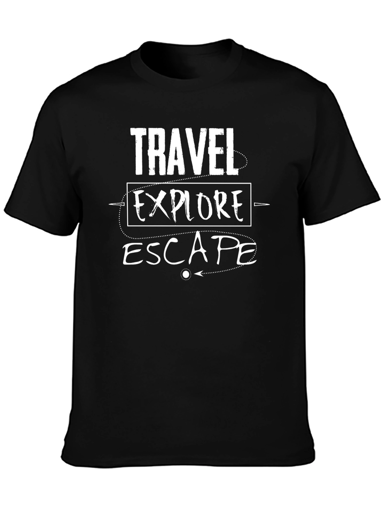 Travel Explore Escape Graphic Tee - Black