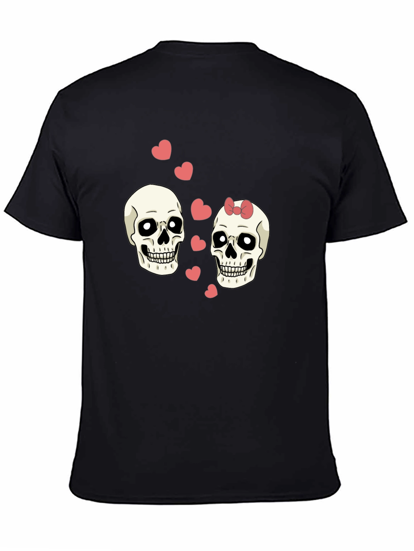 Skull Love Valentine T-Shirt - Black