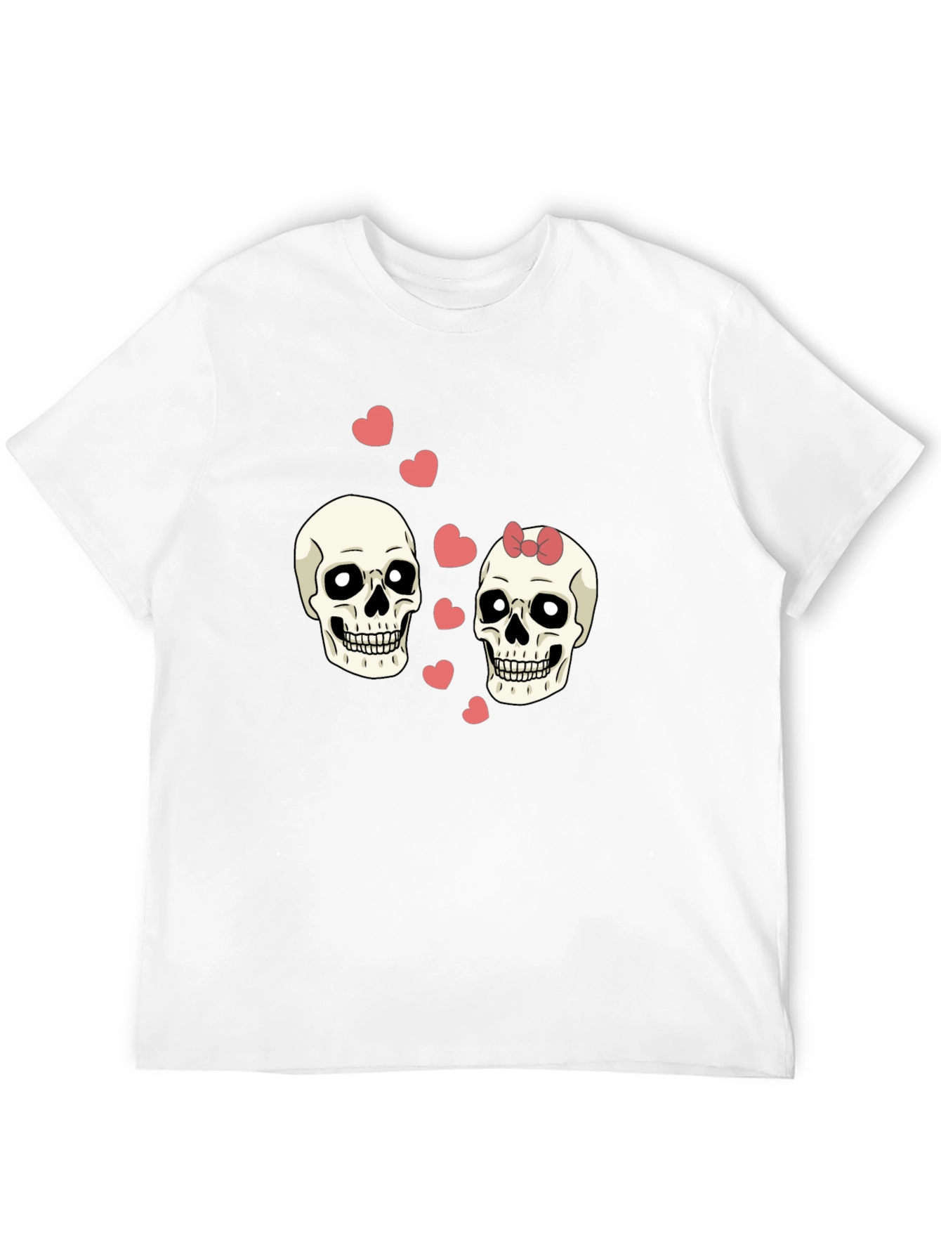 Skull Love Valentine T-Shirt - Black