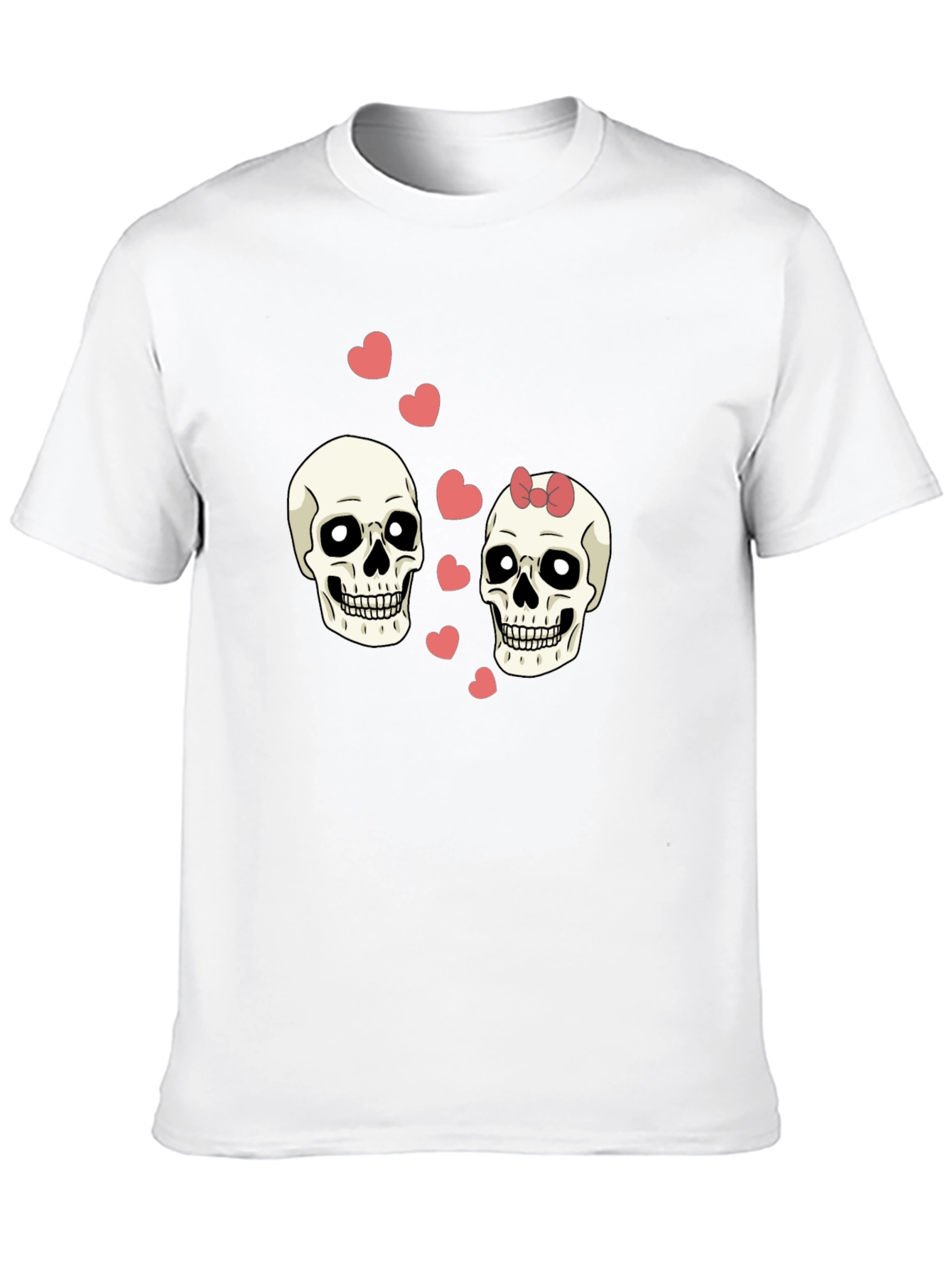 Skull Love Valentine T-Shirt - Black