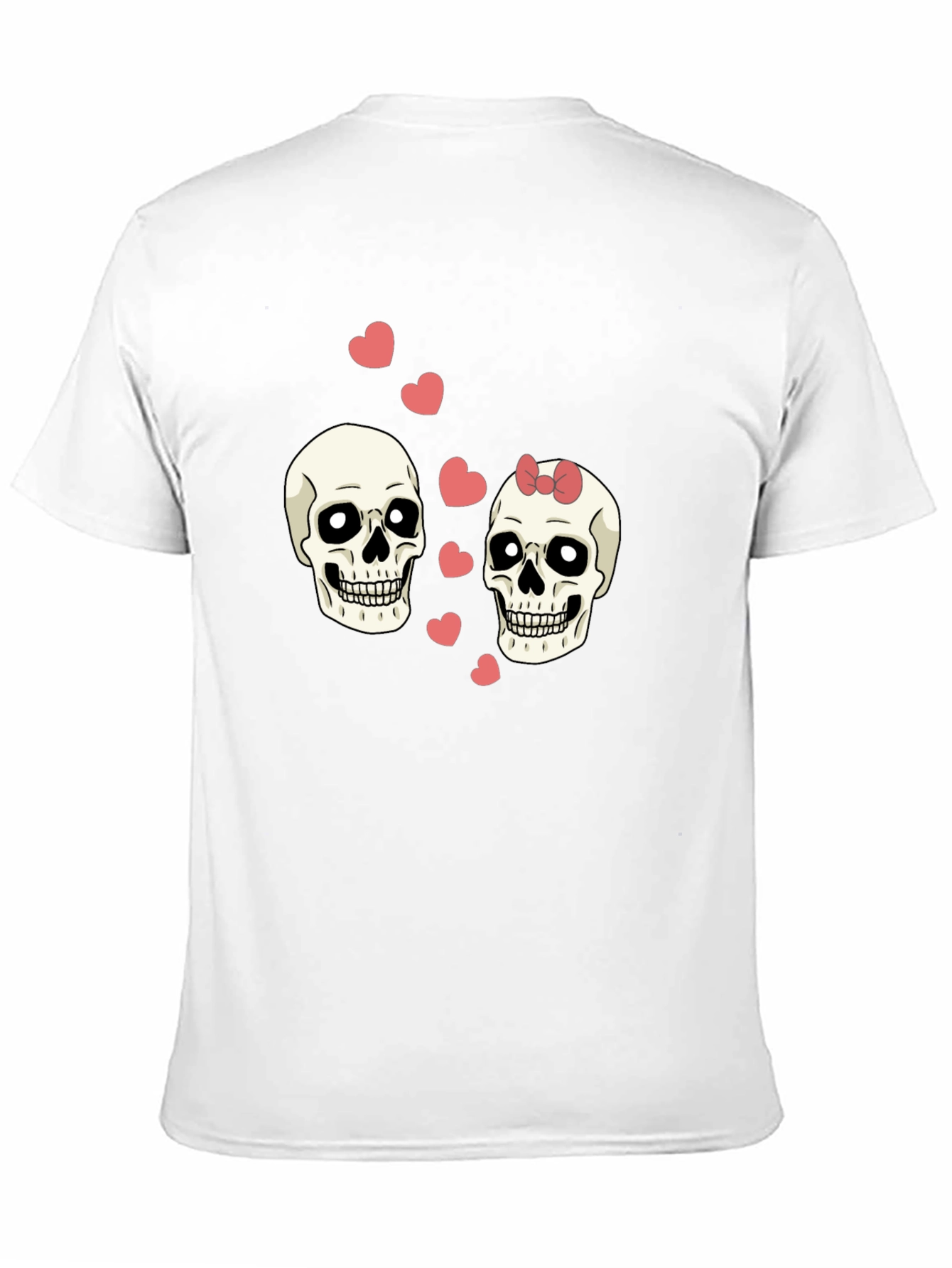 Skull Love Valentine T-Shirt - Black