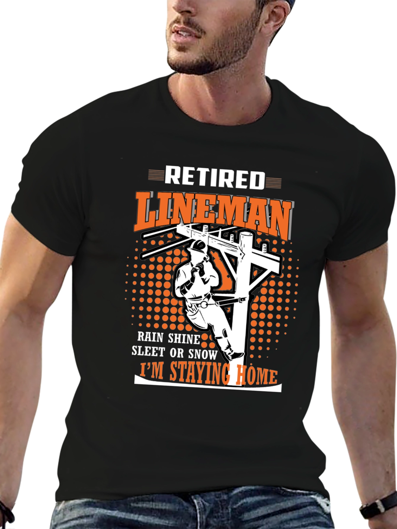Retired Lineman Graphic T-Shirt