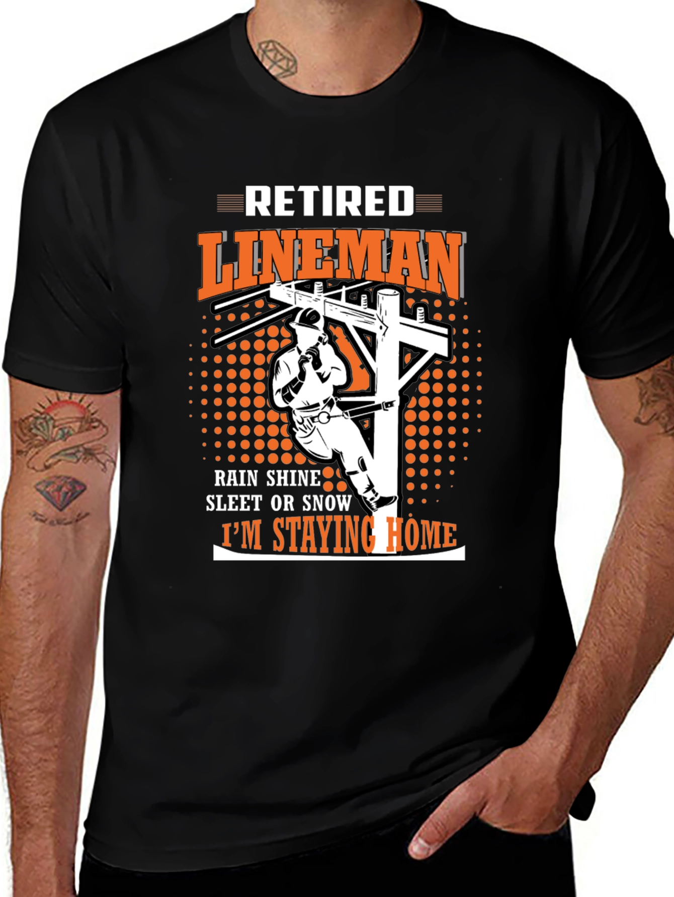 Retired Lineman Graphic T-Shirt