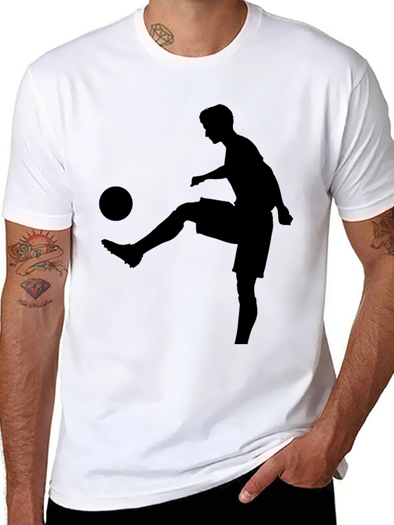 Soccer Player Graphic Black T-Shirt