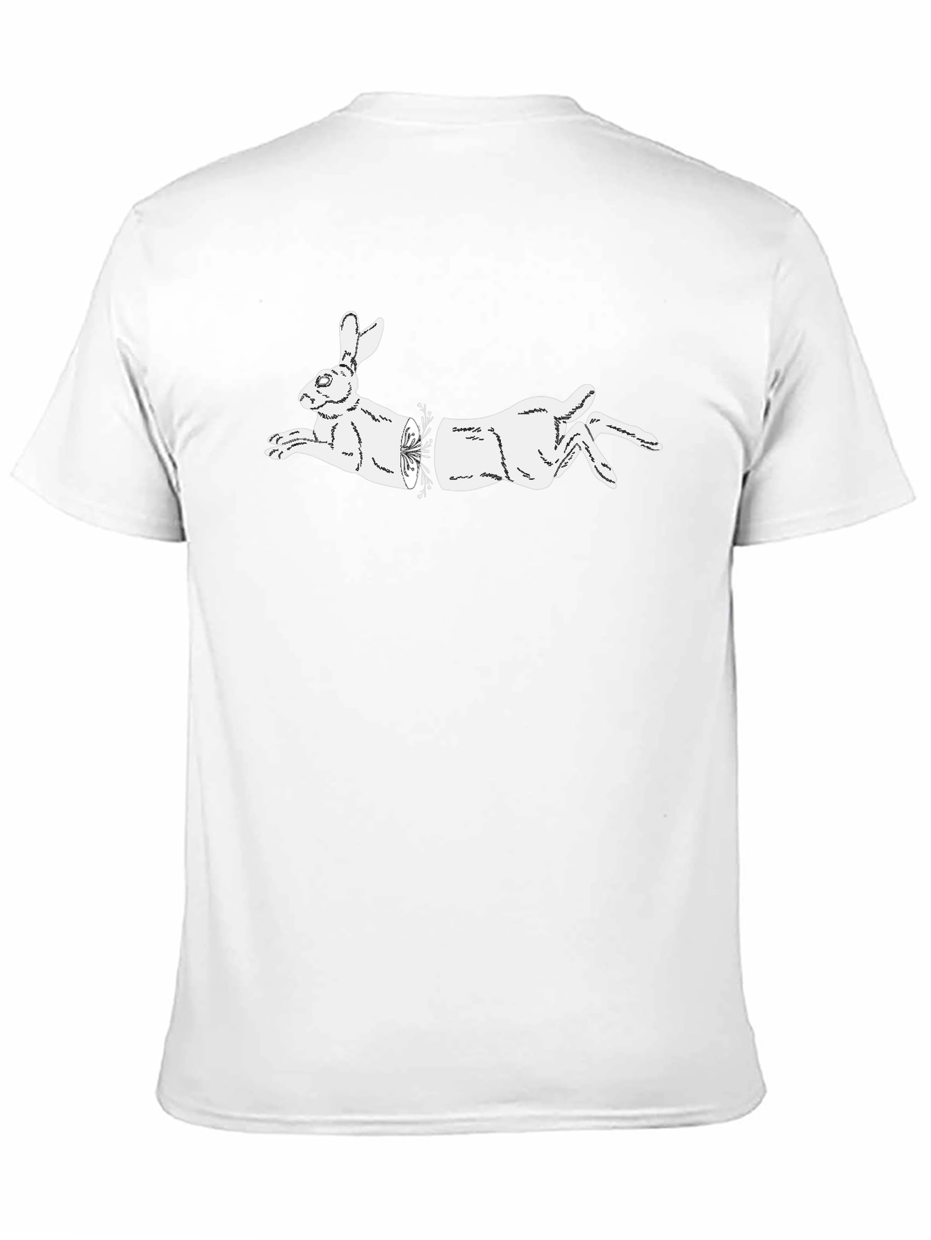 Black T-Shirt with Illusionist Rabbit Graphic