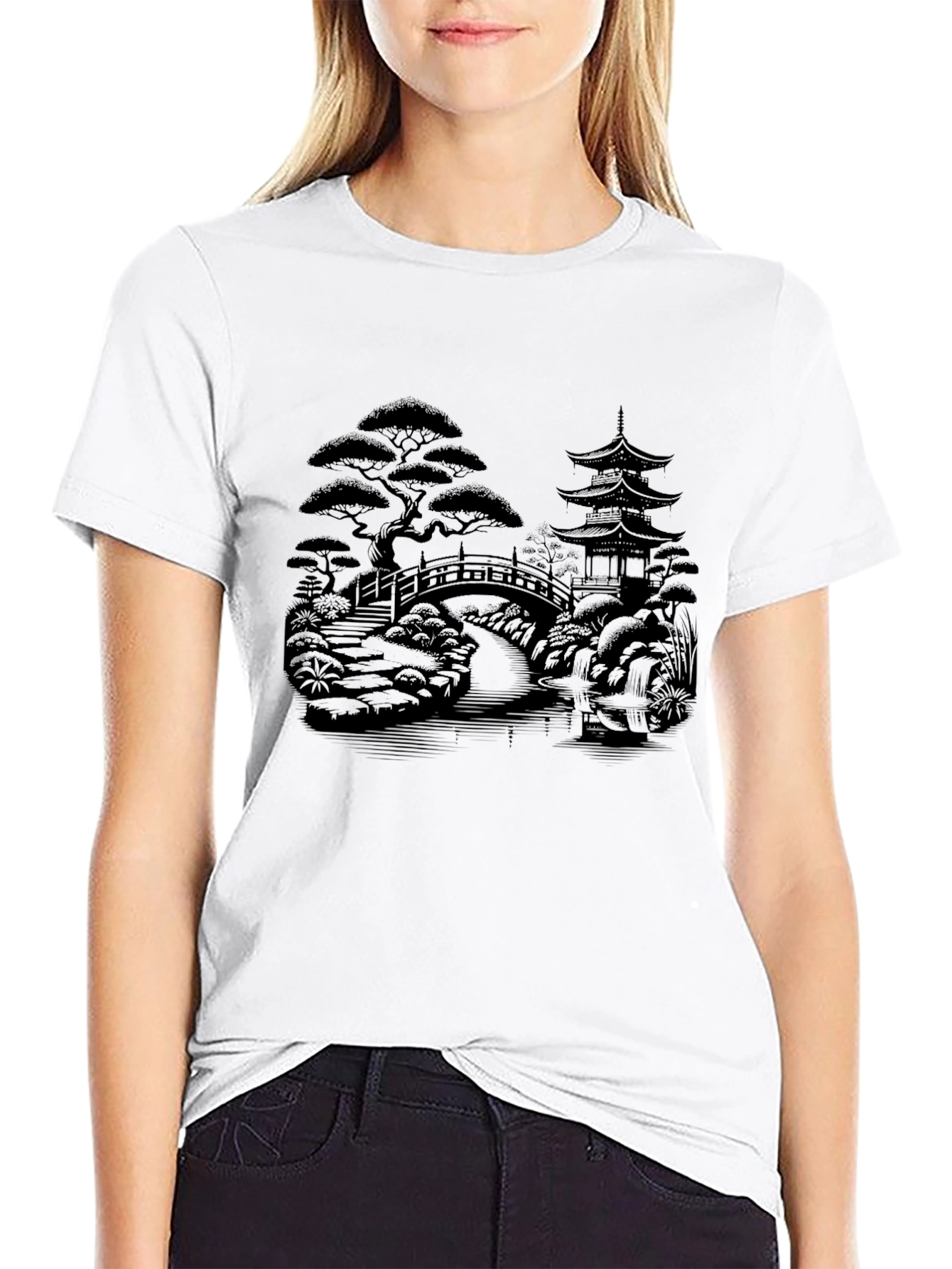 Zen Garden Black Graphic T-Shirt