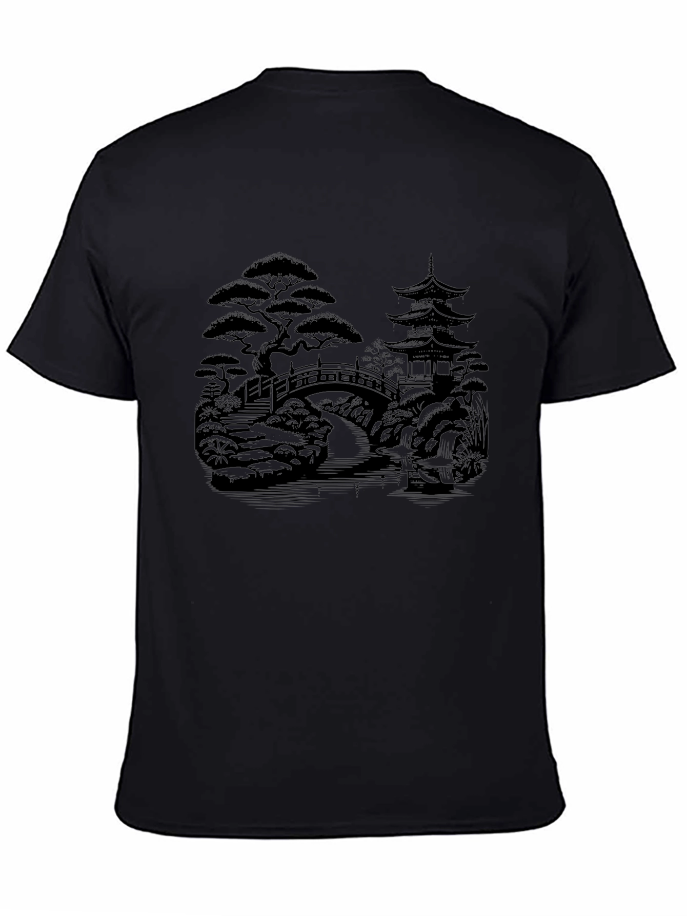 Zen Garden Black Graphic T-Shirt