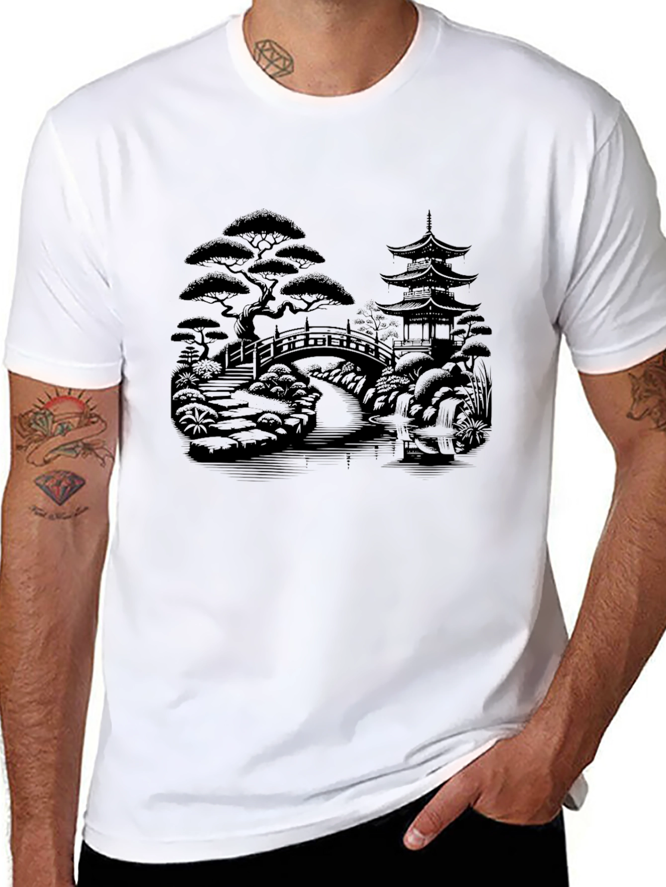 Zen Garden Black Graphic T-Shirt