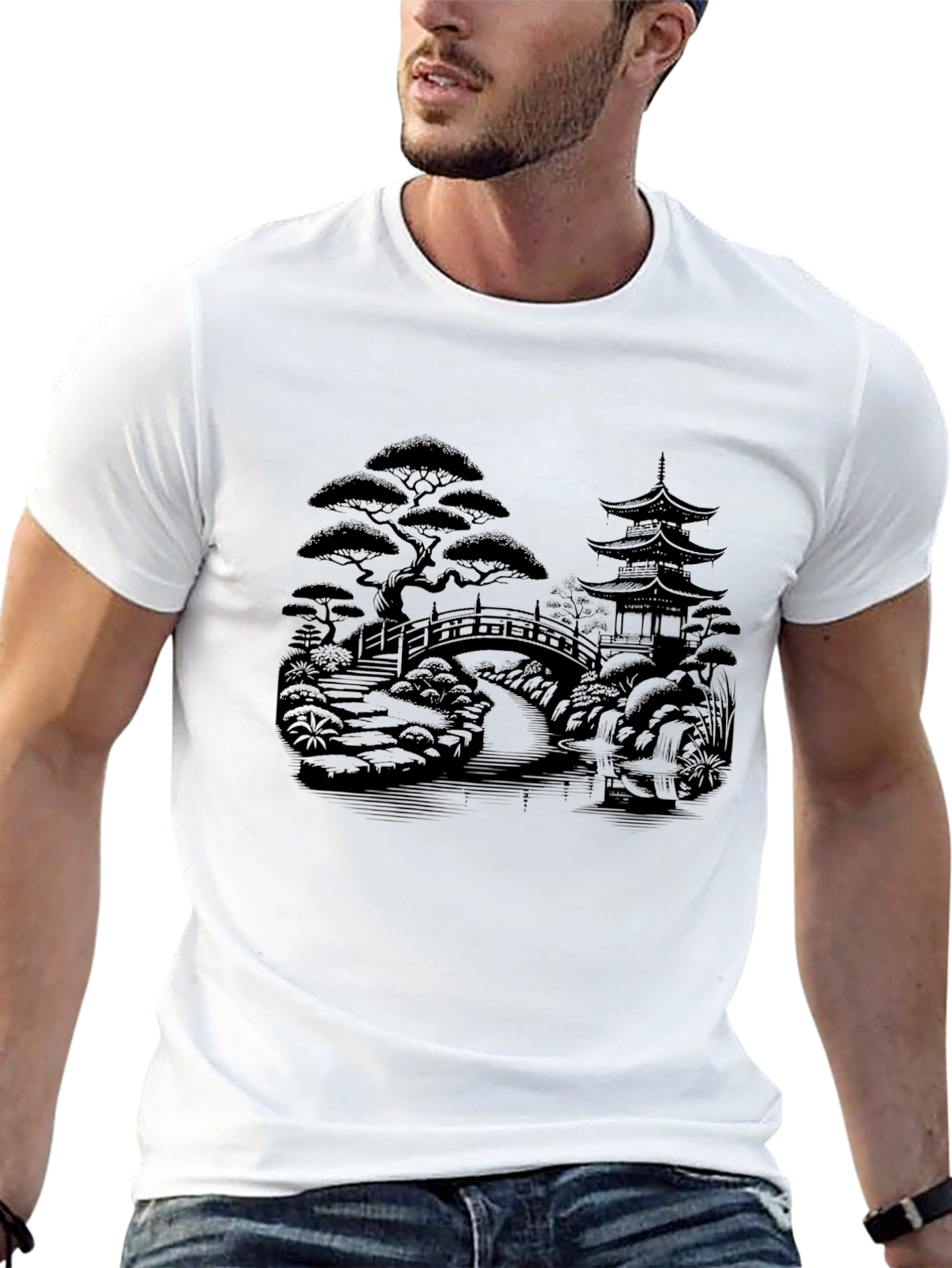 Zen Garden Black Graphic T-Shirt