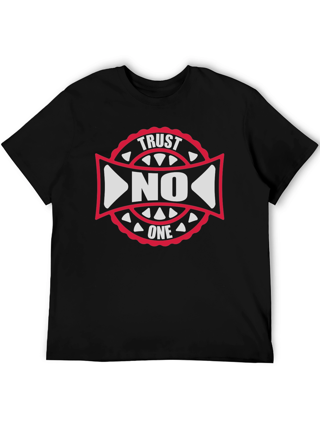 Trust No One Graphic Tee - Black Cotton T-Shirt
