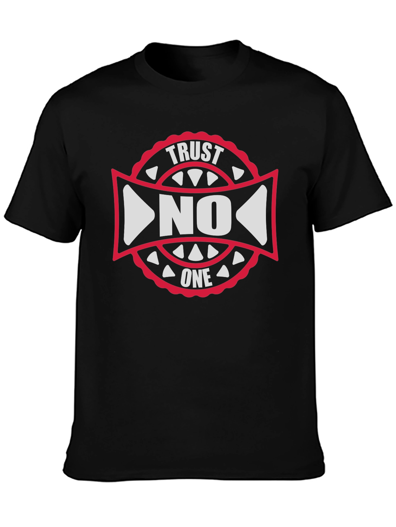 Trust No One Graphic Tee - Black Cotton T-Shirt