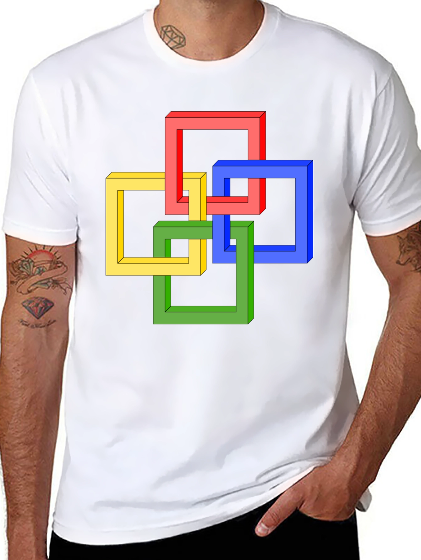Impossible Squares Graphic Tee - Black
