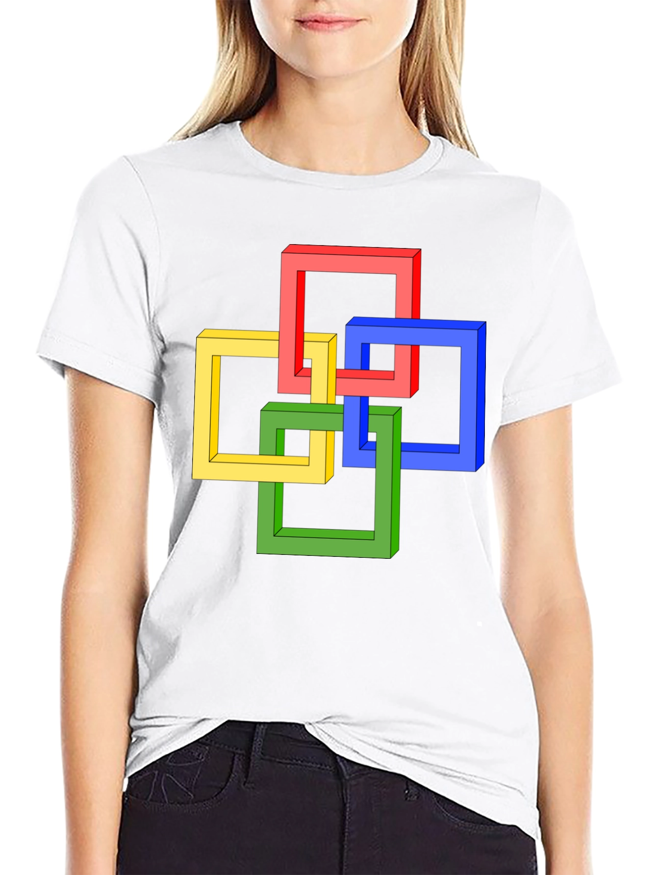 Impossible Squares Graphic Tee - Black