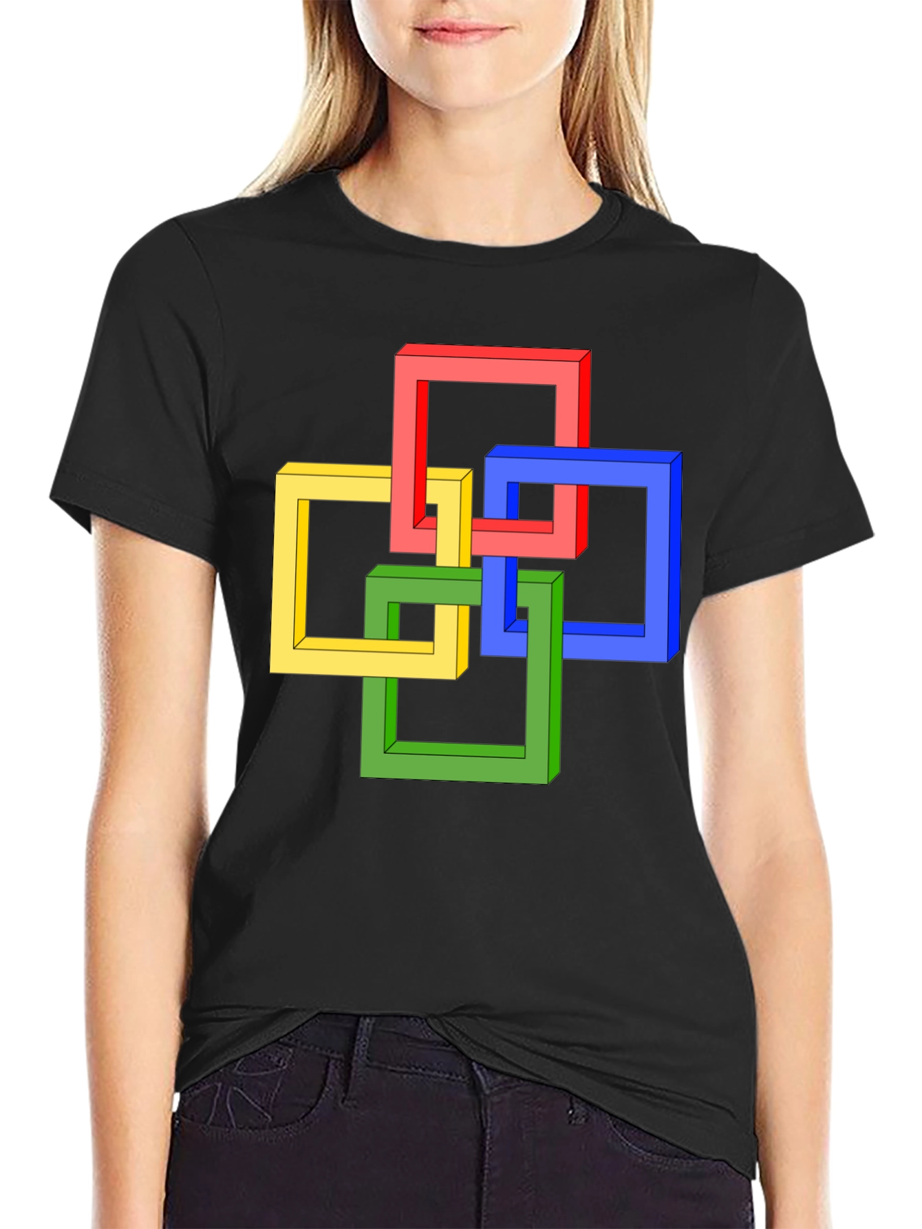 Impossible Squares Graphic Tee - Black