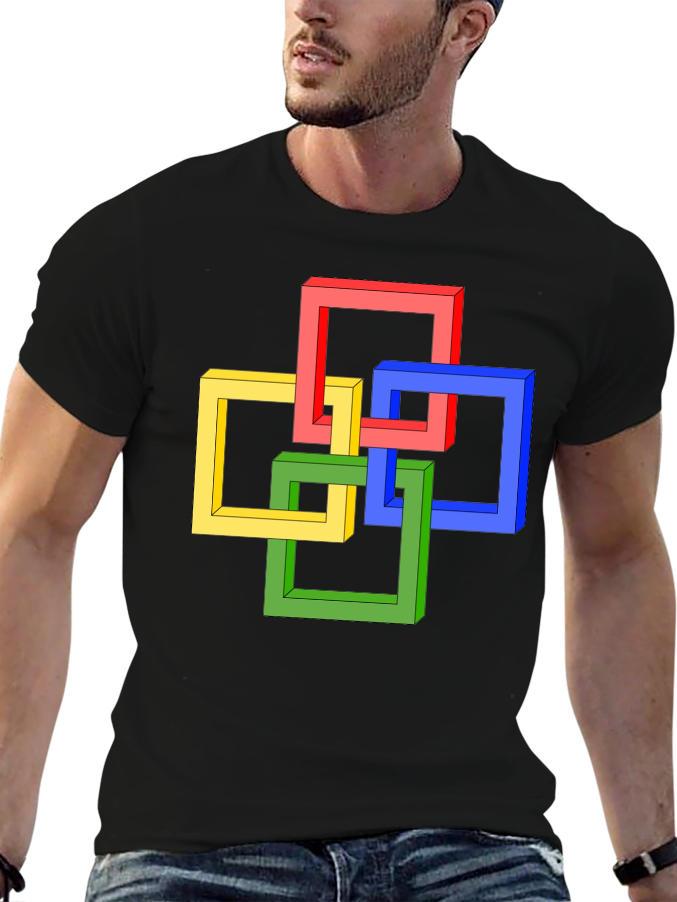 Impossible Squares Graphic Tee - Black