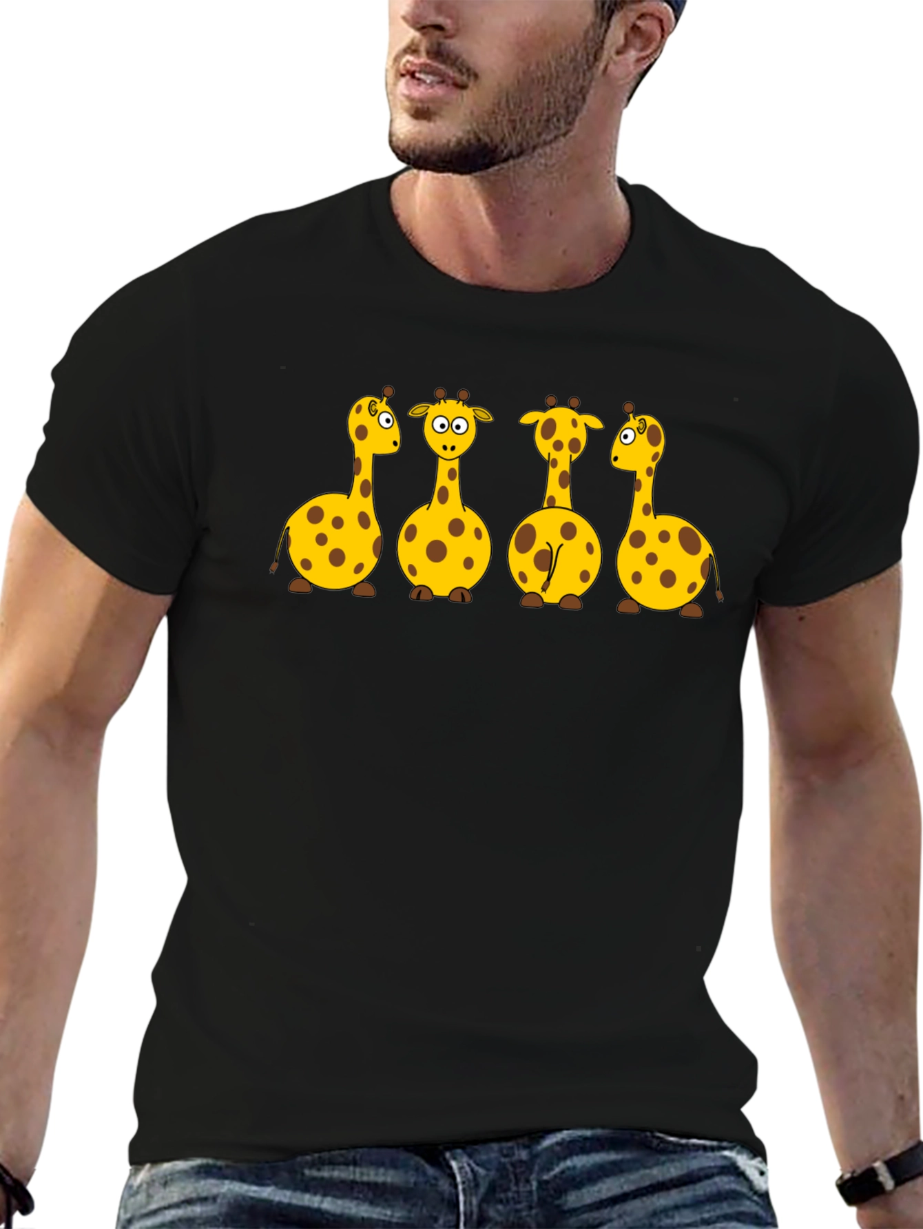 Giraffe Graphic Black Tee