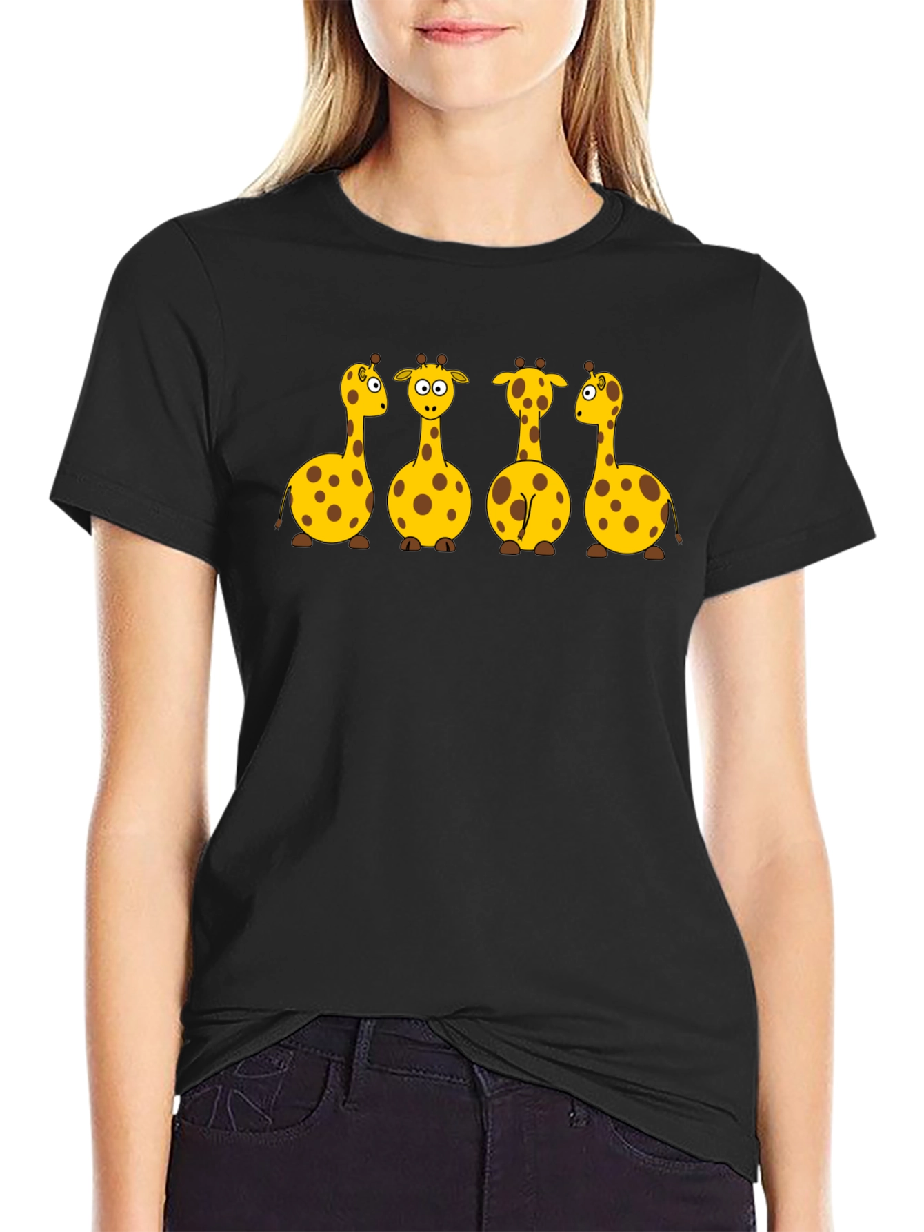 Giraffe Graphic Black Tee