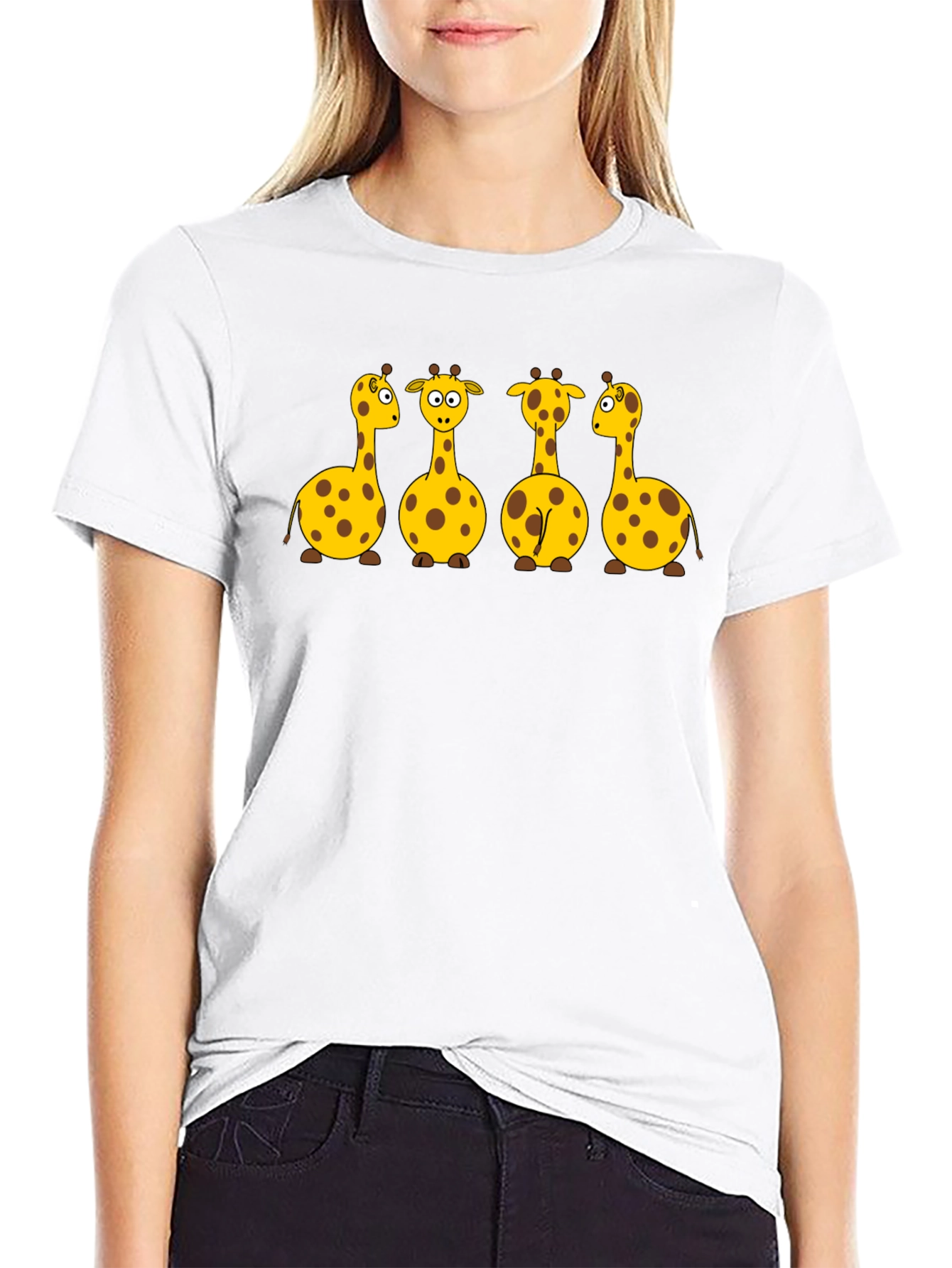 Giraffe Graphic Black Tee