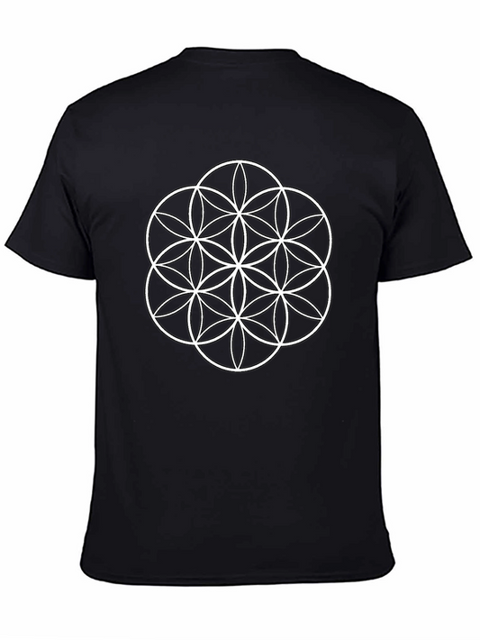 Flower of Life Graphic Tee - Stylish Geometric Design