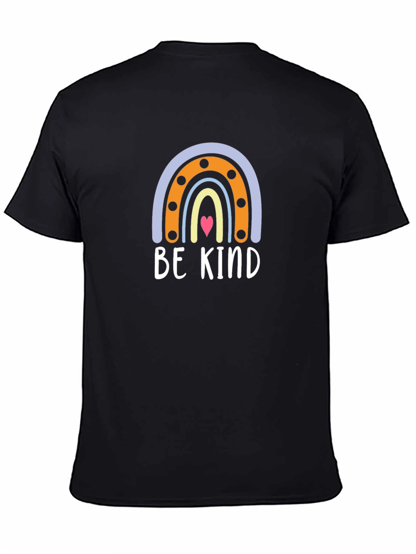 Be Kind Rainbow Graphic Tee - Black Crew Neck