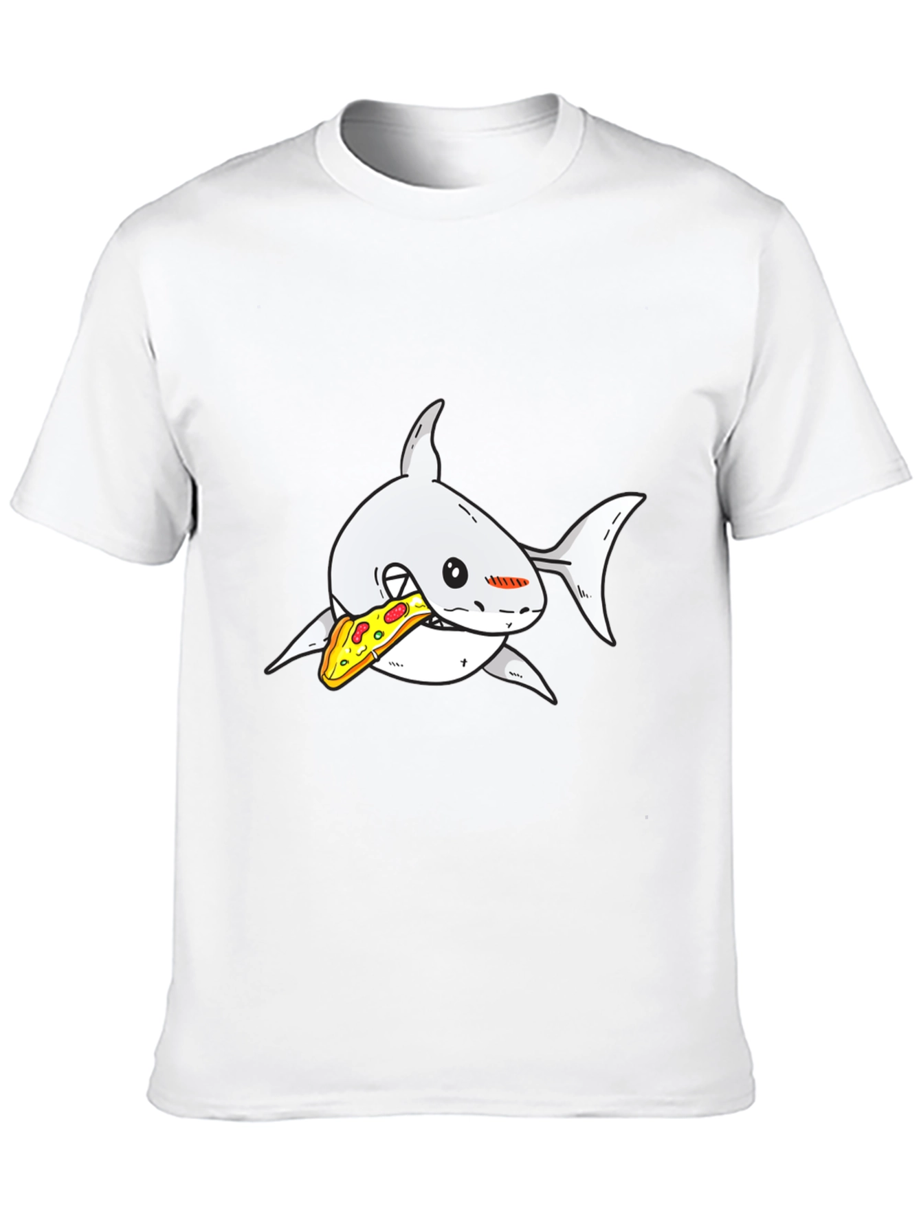 Shark Pizza Graphic Tee - Black Cotton T-Shirt