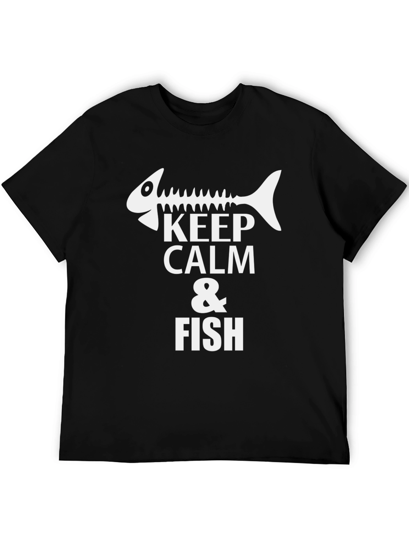 Keep Calm & Fish Black Graphic Tee
