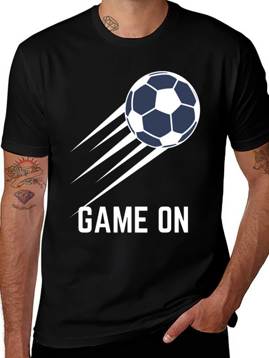 Game On Soccer Ball Graphic Tee - Black