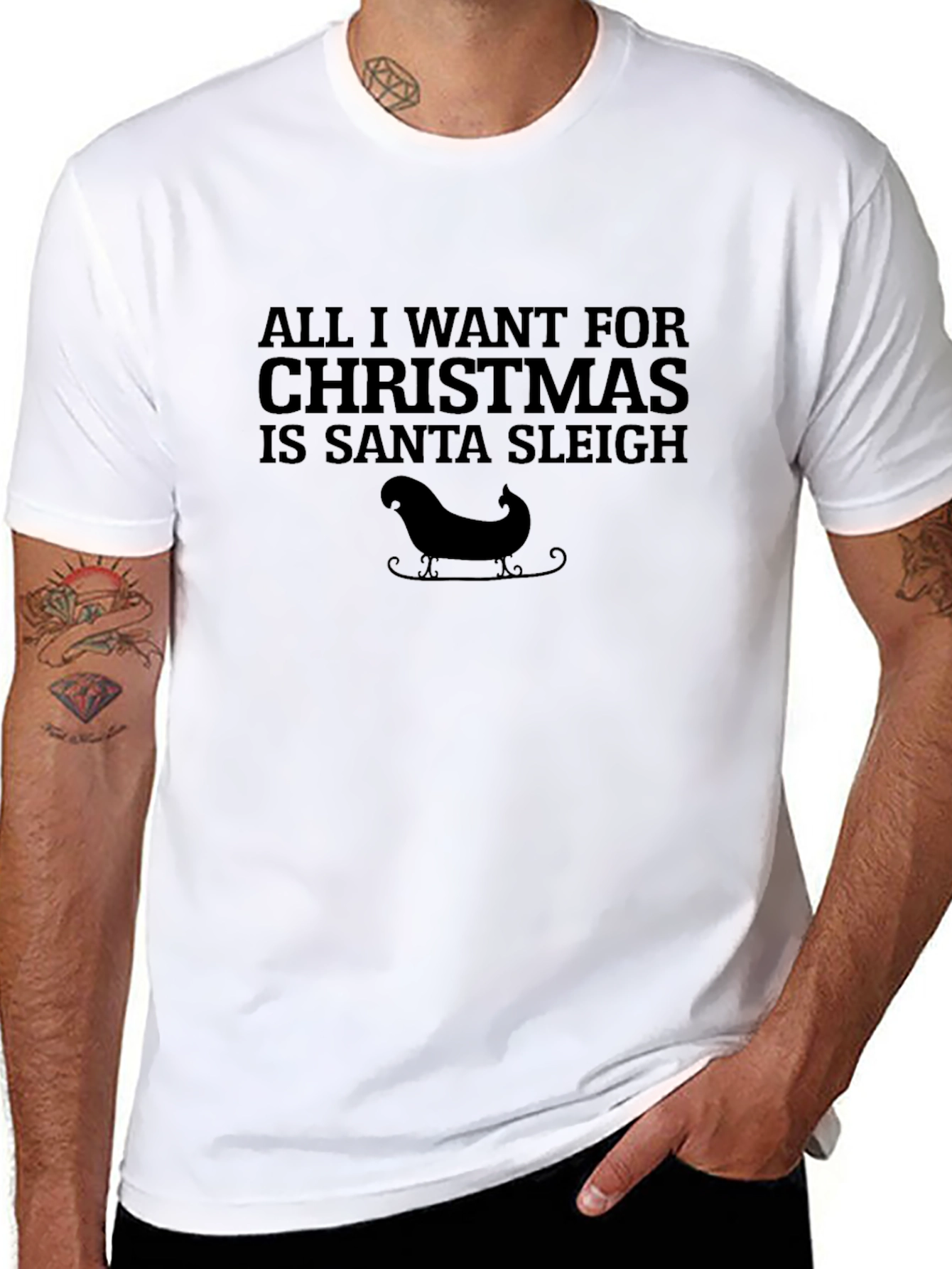 Christmas Santa Sleigh Graphic T-Shirt