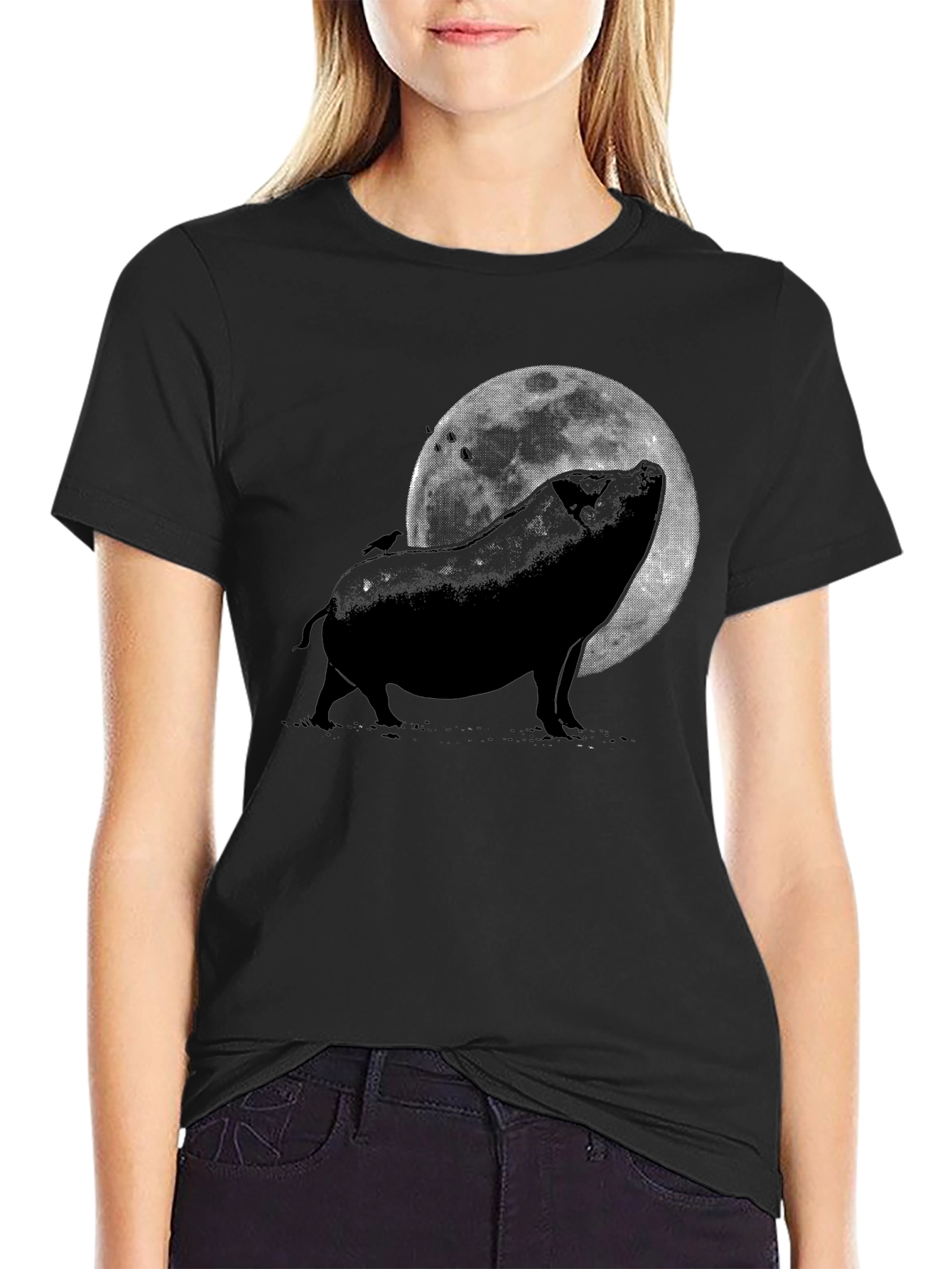 Pig Howling at the Moon Graphic Tee