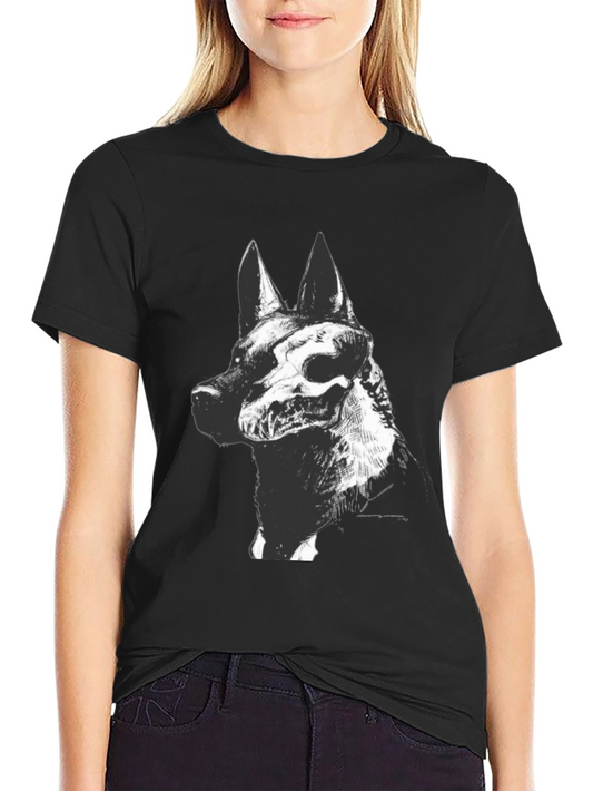 Dog Skull Graphic Black T-Shirt