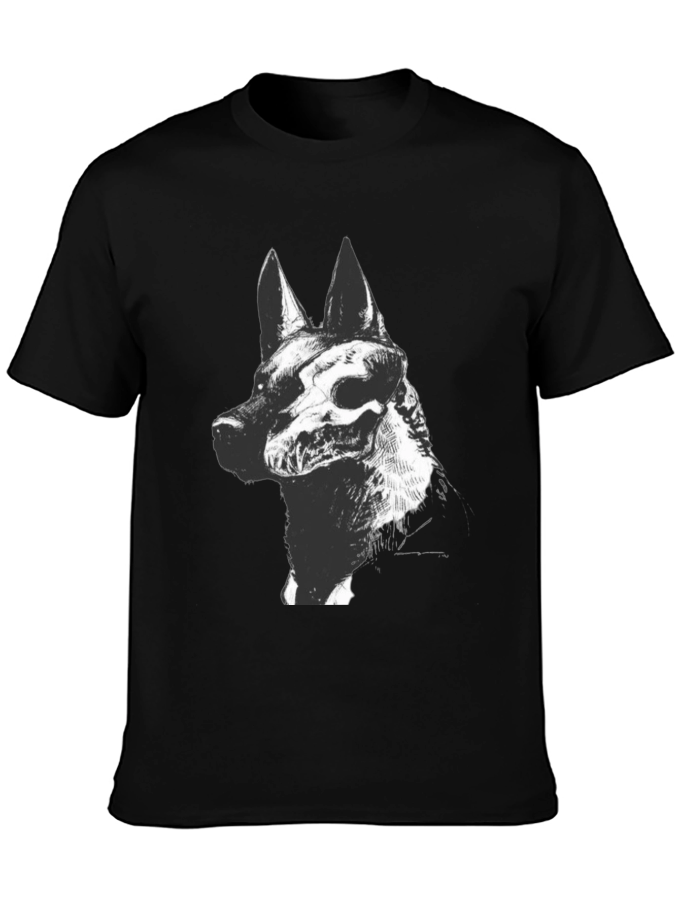 Dog Skull Graphic Black T-Shirt