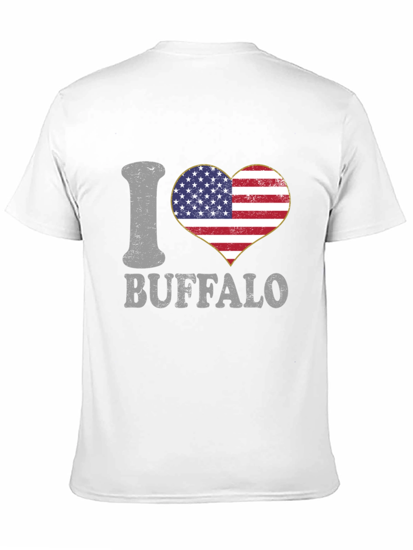 I Heart Buffalo USA Flag Graphic T-Shirt