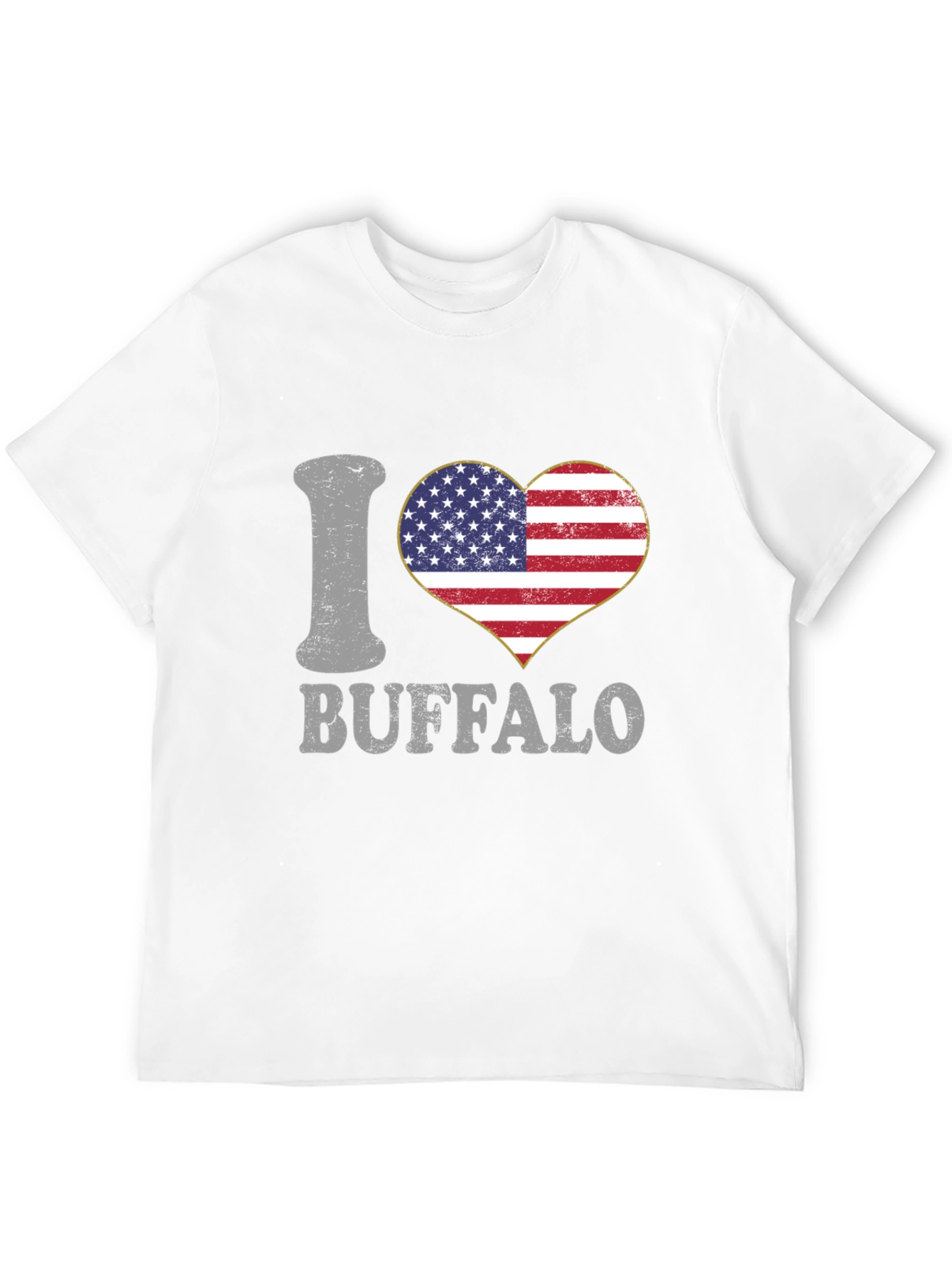 I Heart Buffalo USA Flag Graphic T-Shirt