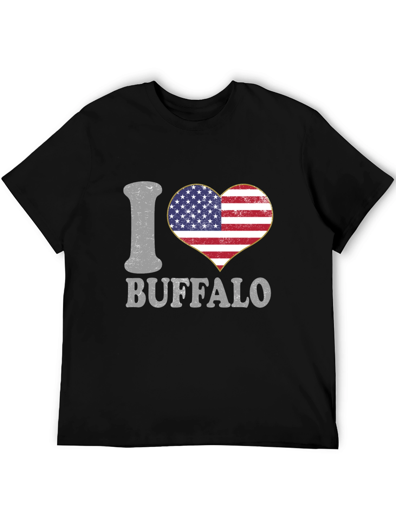 I Heart Buffalo USA Flag Graphic T-Shirt