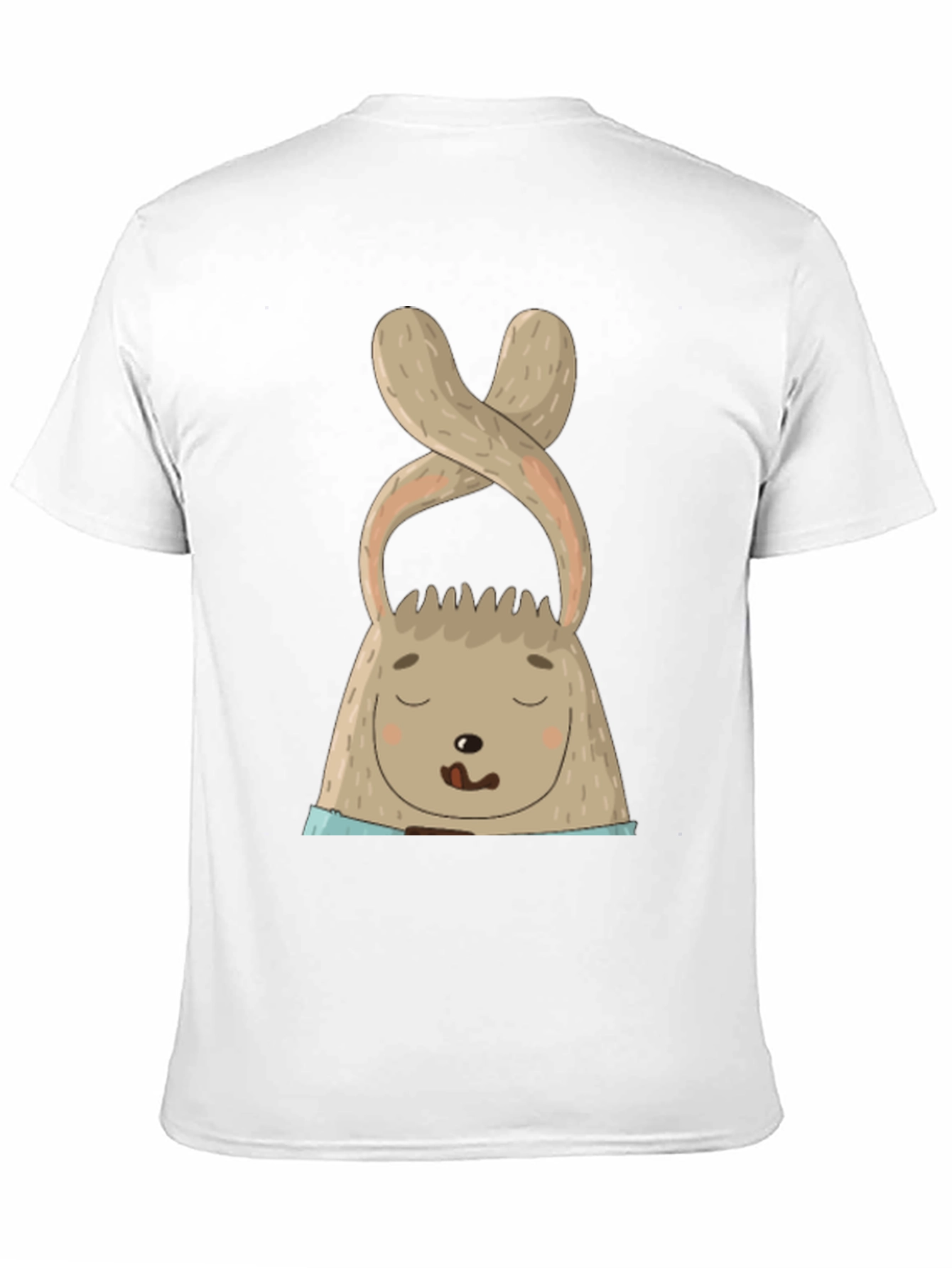 Cute Bunny Graphic Tee - Black Cotton Blend