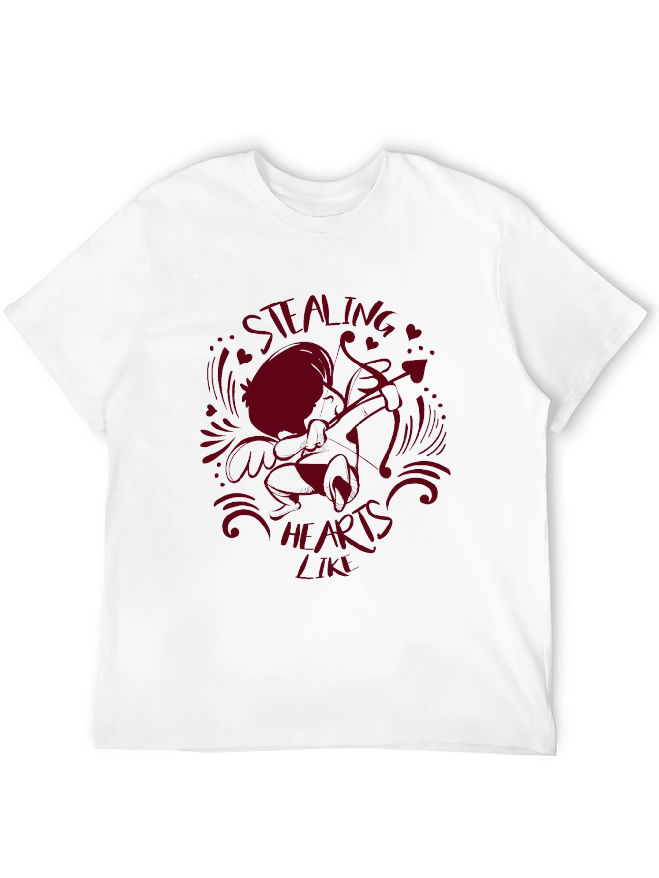 Stealing Hearts Cupid Graphic Tee - Valentines Day Shirt