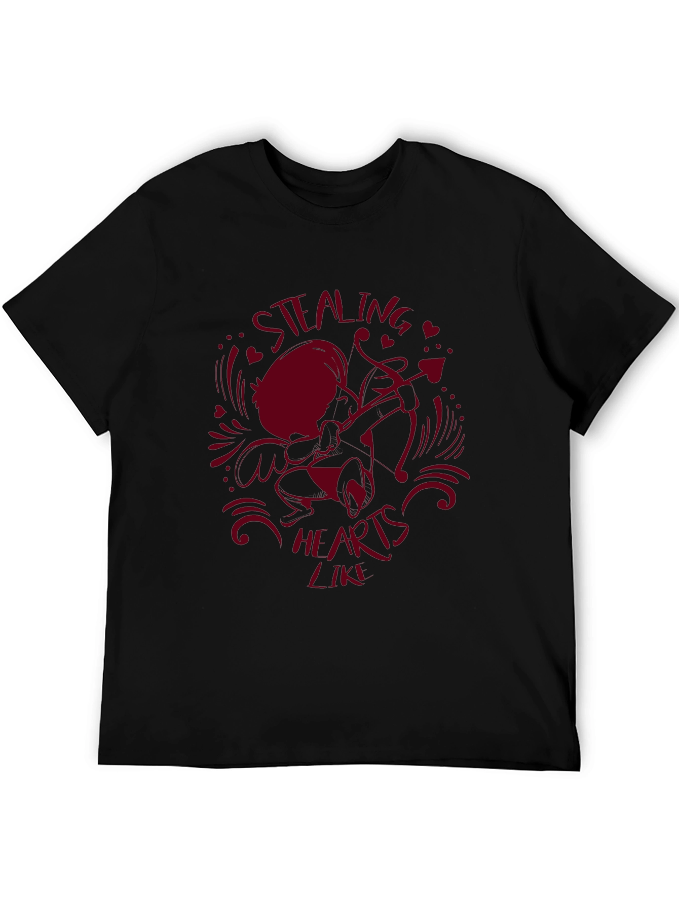 Stealing Hearts Cupid Graphic Tee - Valentines Day Shirt
