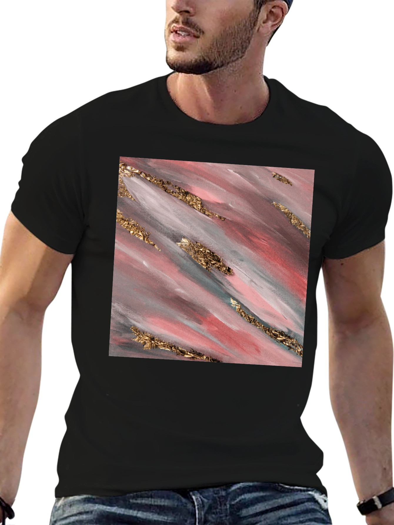 Abstract Gold Stroke T-Shirt