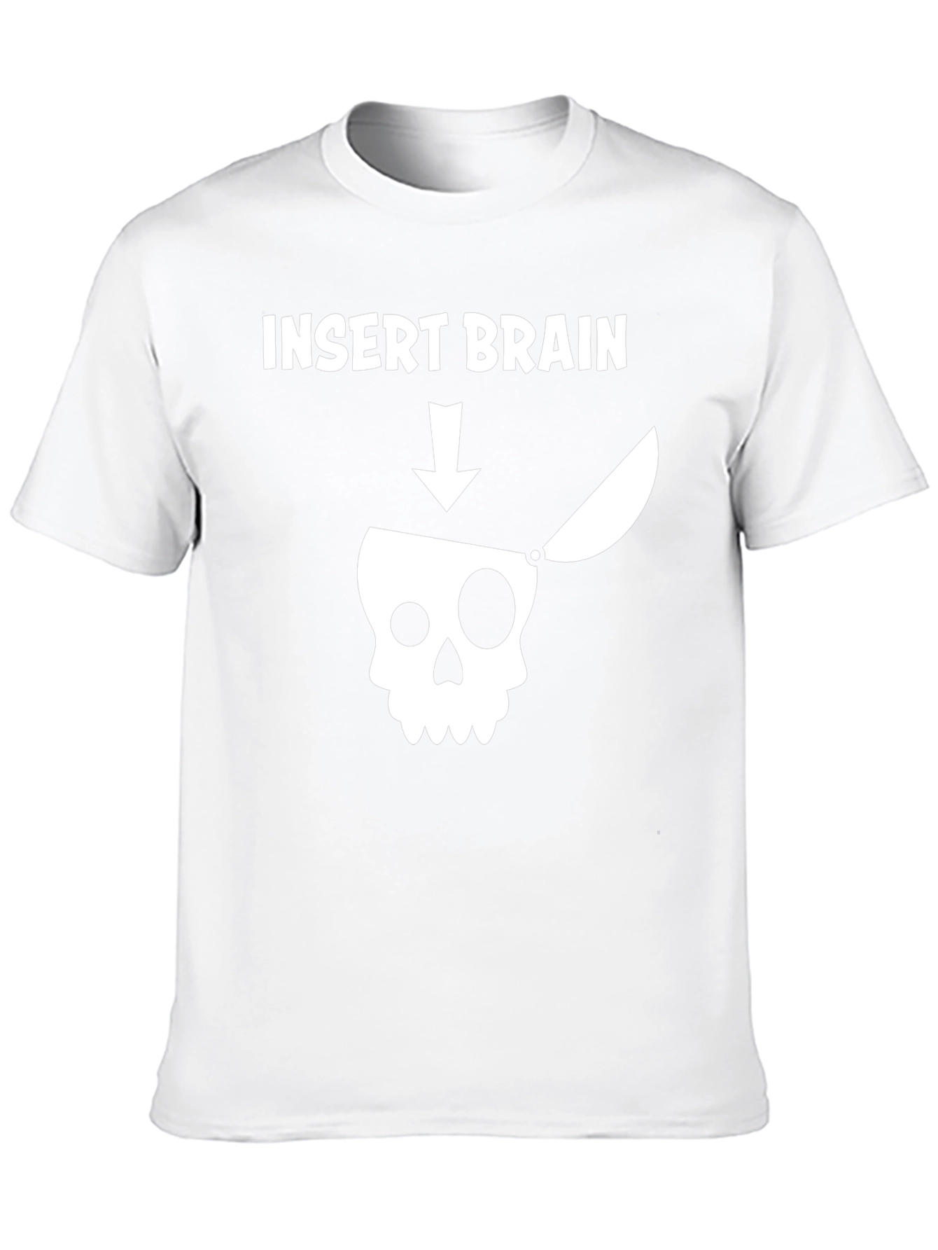 Insert Brain T-Shirt - Funny Skull Graphic Tee