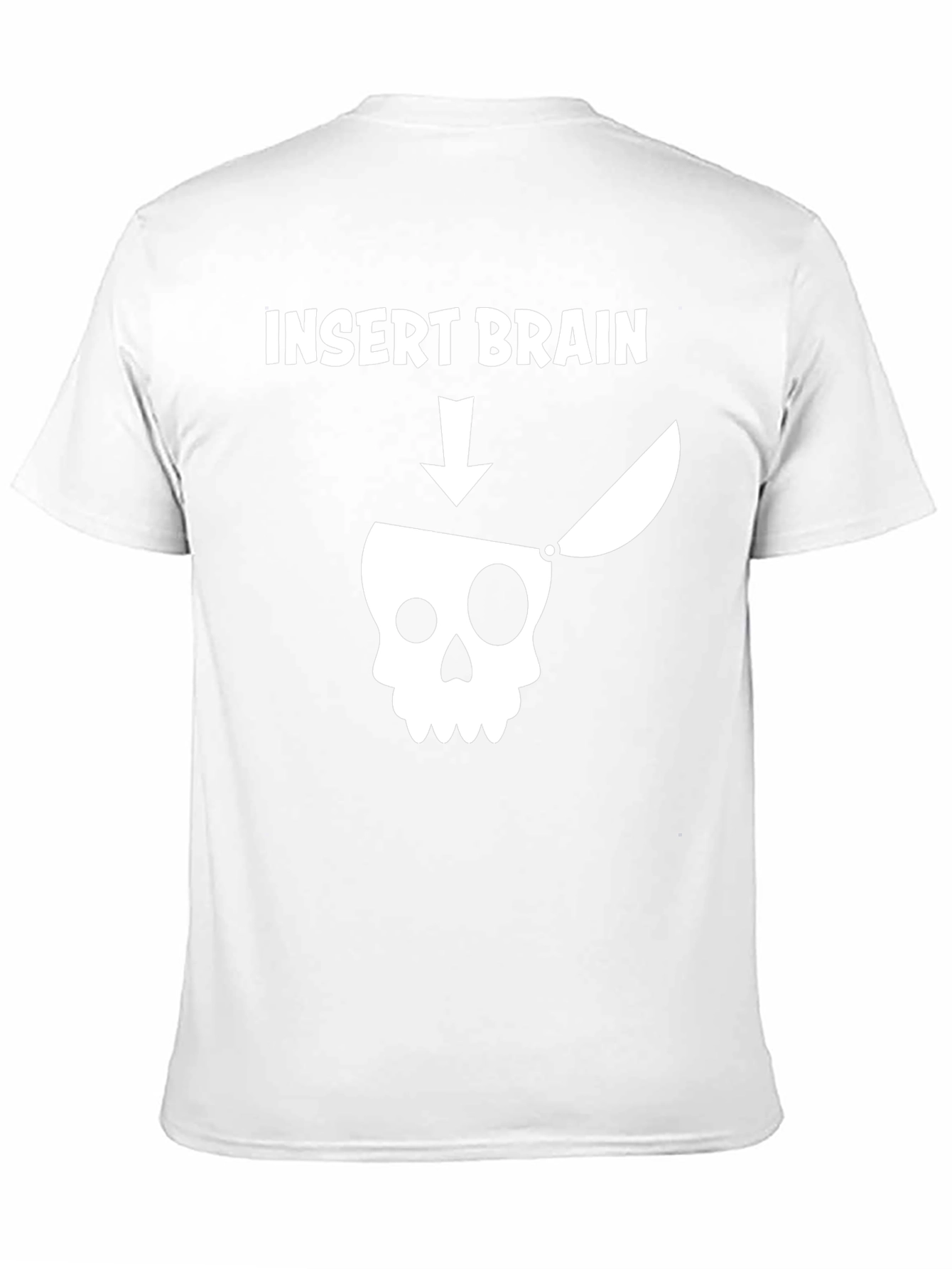 Insert Brain T-Shirt - Funny Skull Graphic Tee
