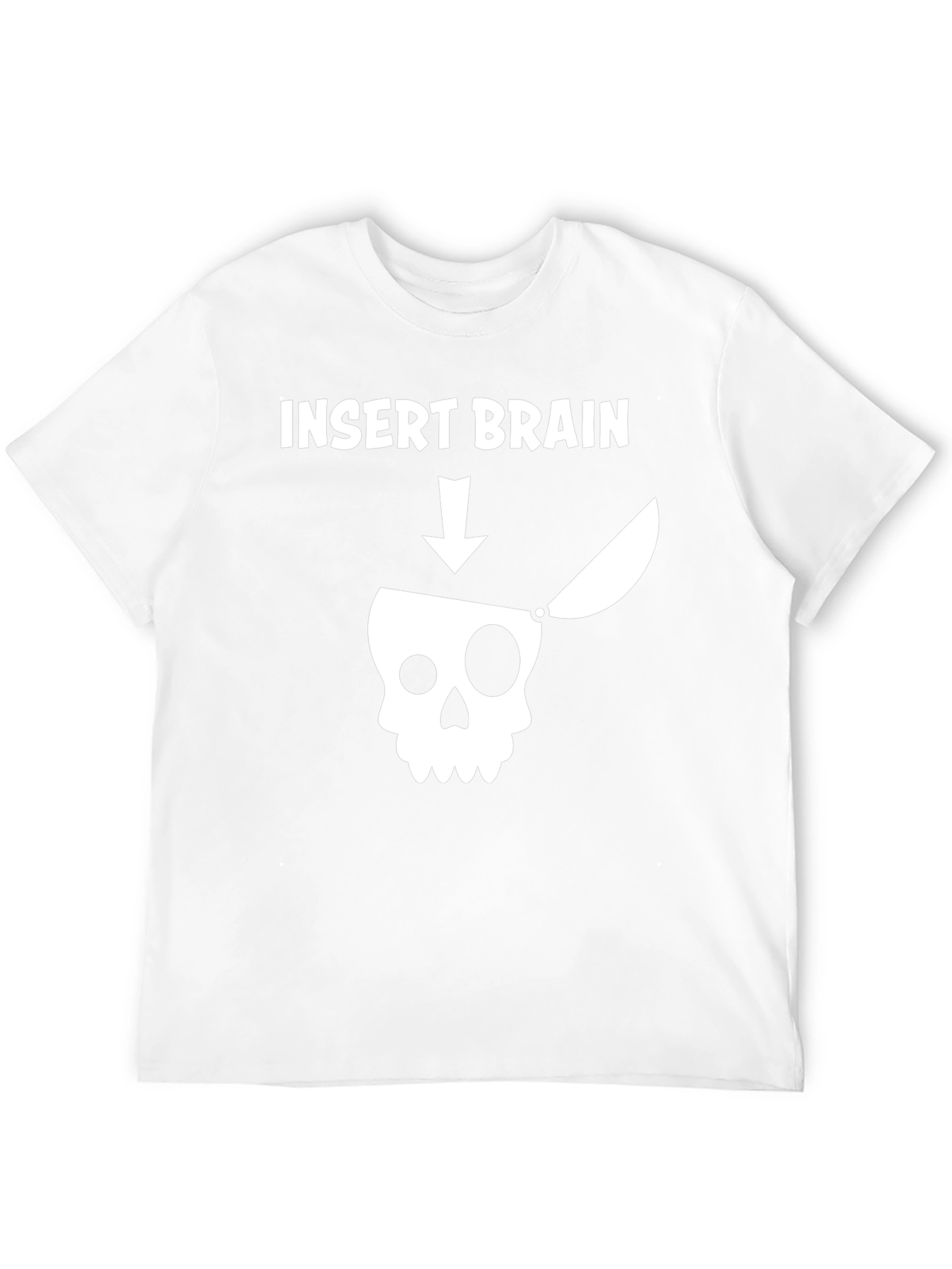 Insert Brain T-Shirt - Funny Skull Graphic Tee