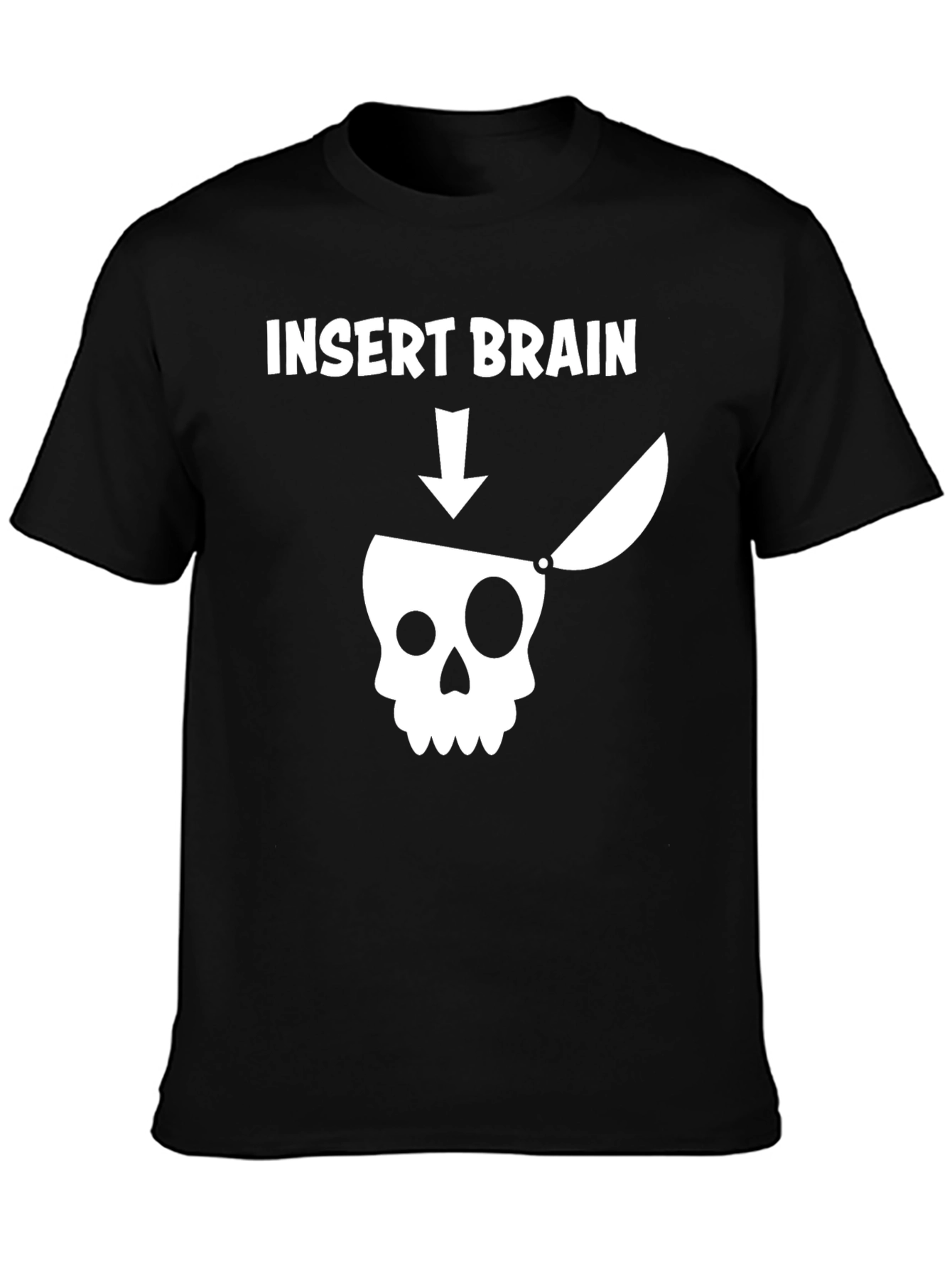 Insert Brain T-Shirt - Funny Skull Graphic Tee