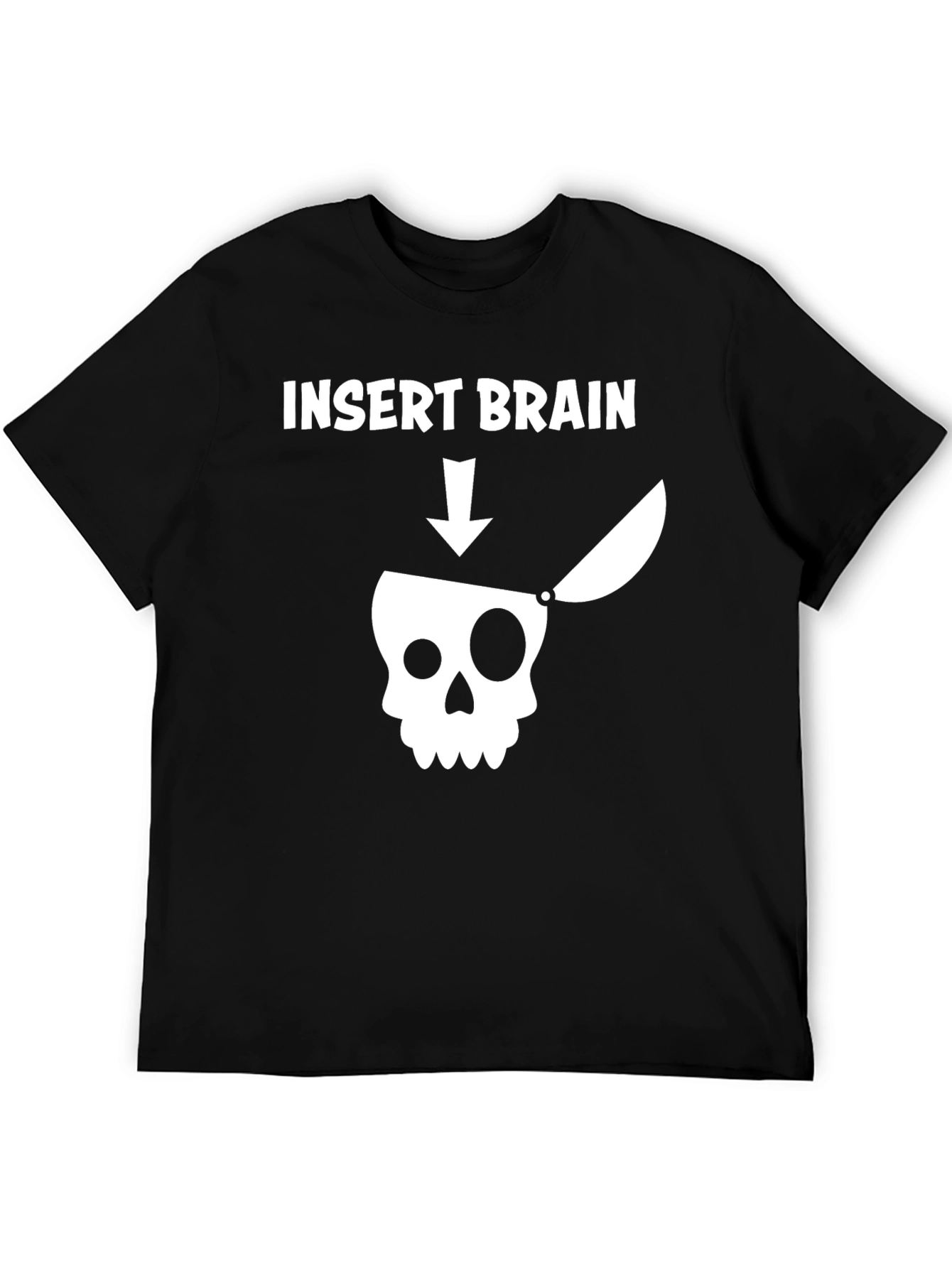 Insert Brain T-Shirt - Funny Skull Graphic Tee