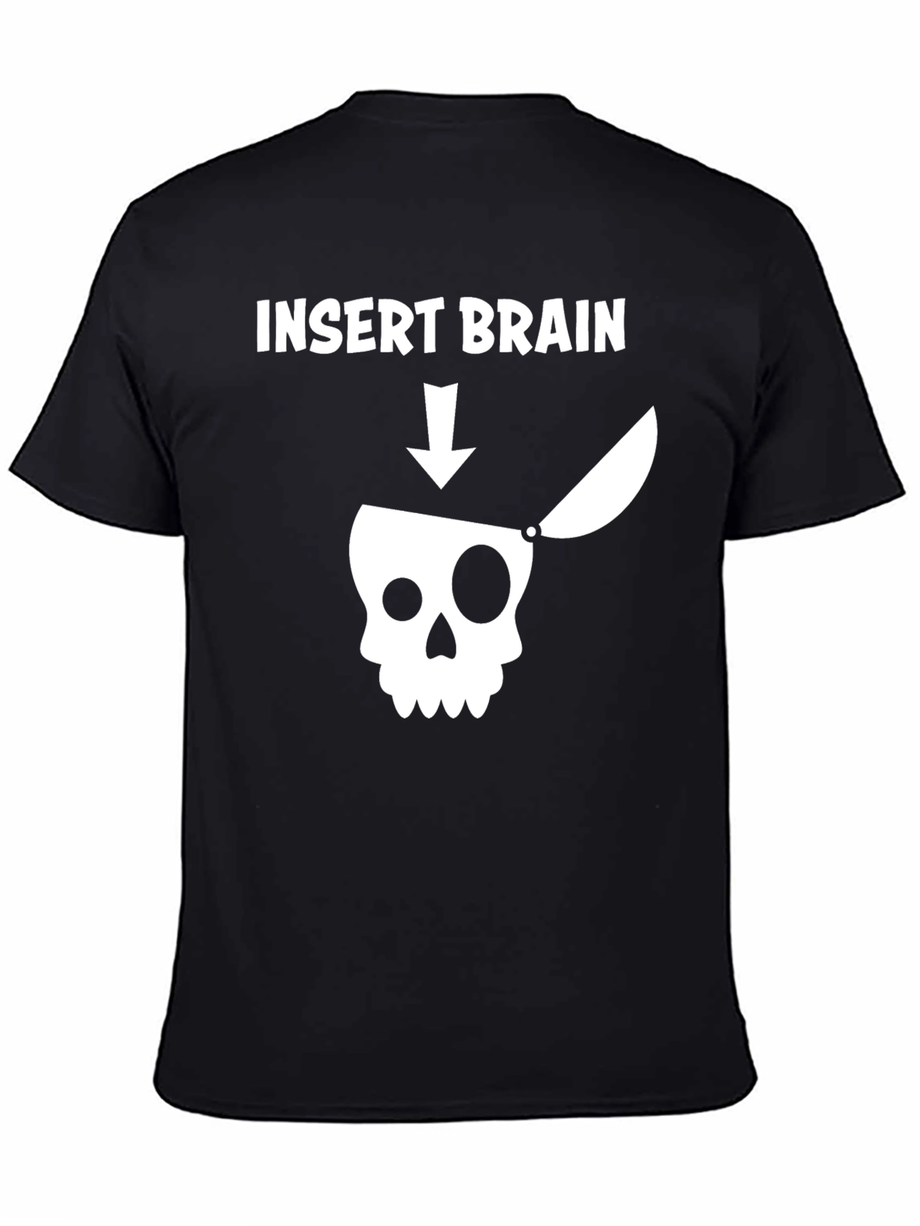 Insert Brain T-Shirt - Funny Skull Graphic Tee