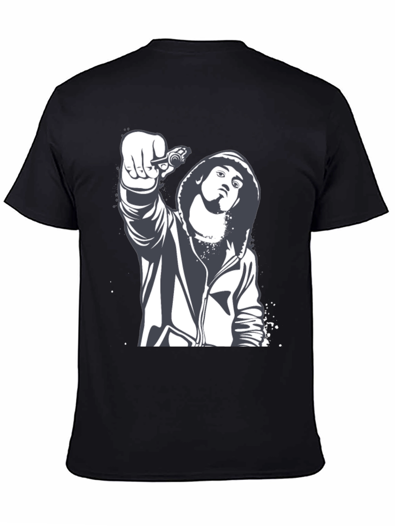 Graphic Print Black T-Shirt - Street Style