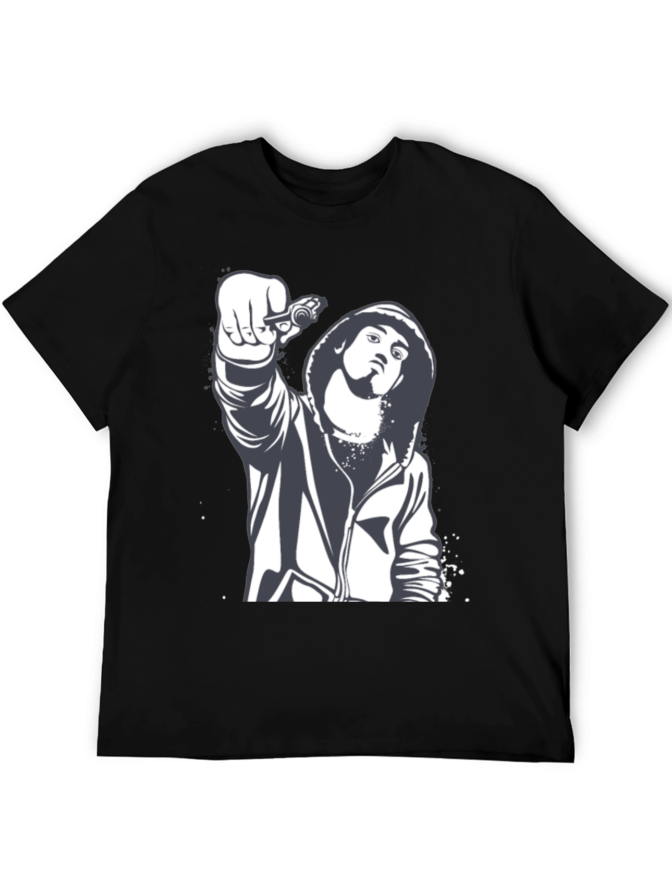 Graphic Print Black T-Shirt - Street Style